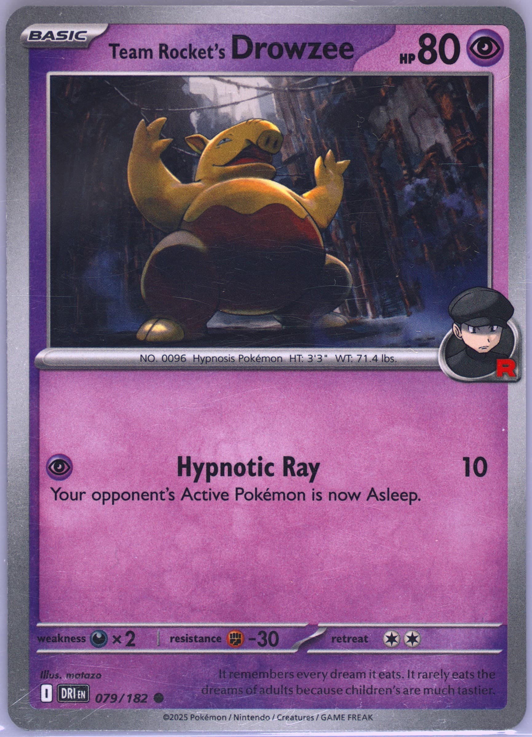 Team Rocket's Drowzee (079) 2025 Pokemon Dri EN-Destined Rivals