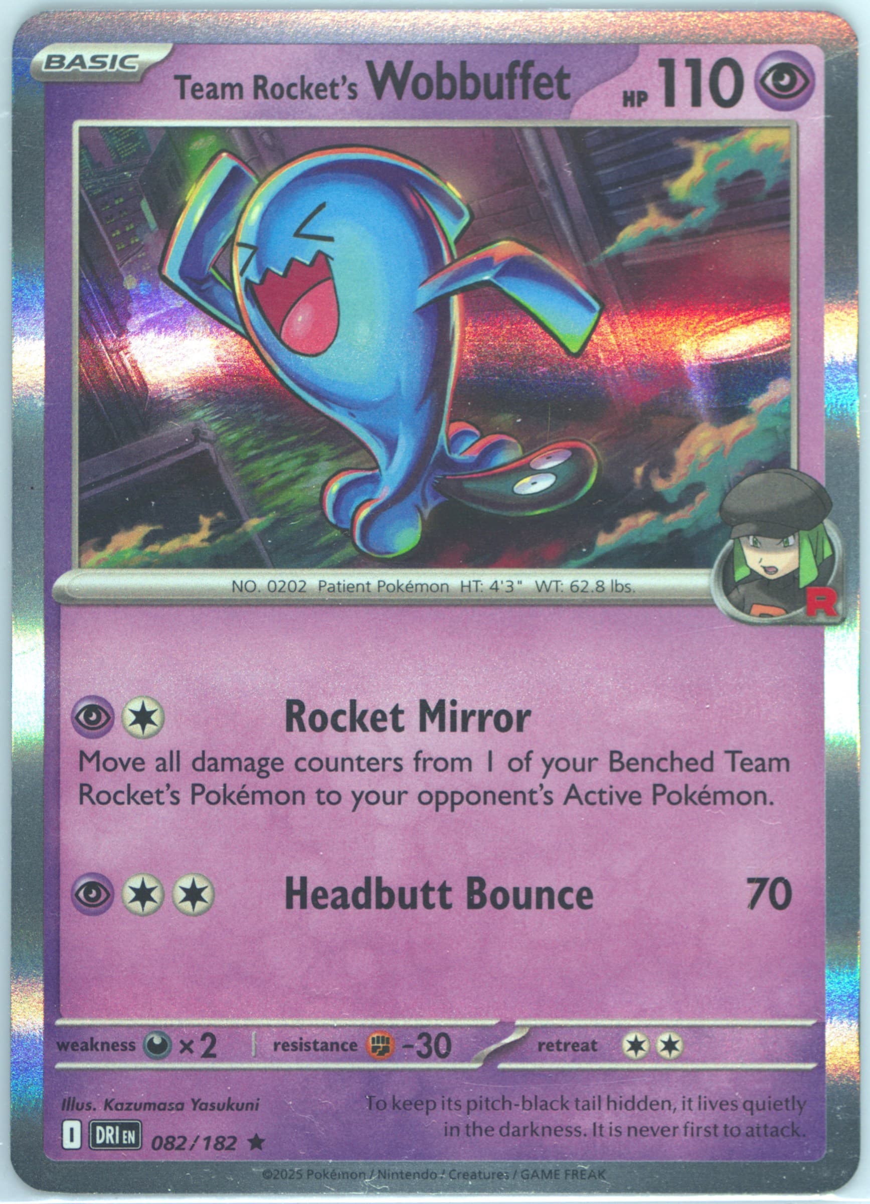 Team Rocket's Wobbuffet (082) 2025 Pokemon Dri EN-Destined Rivals