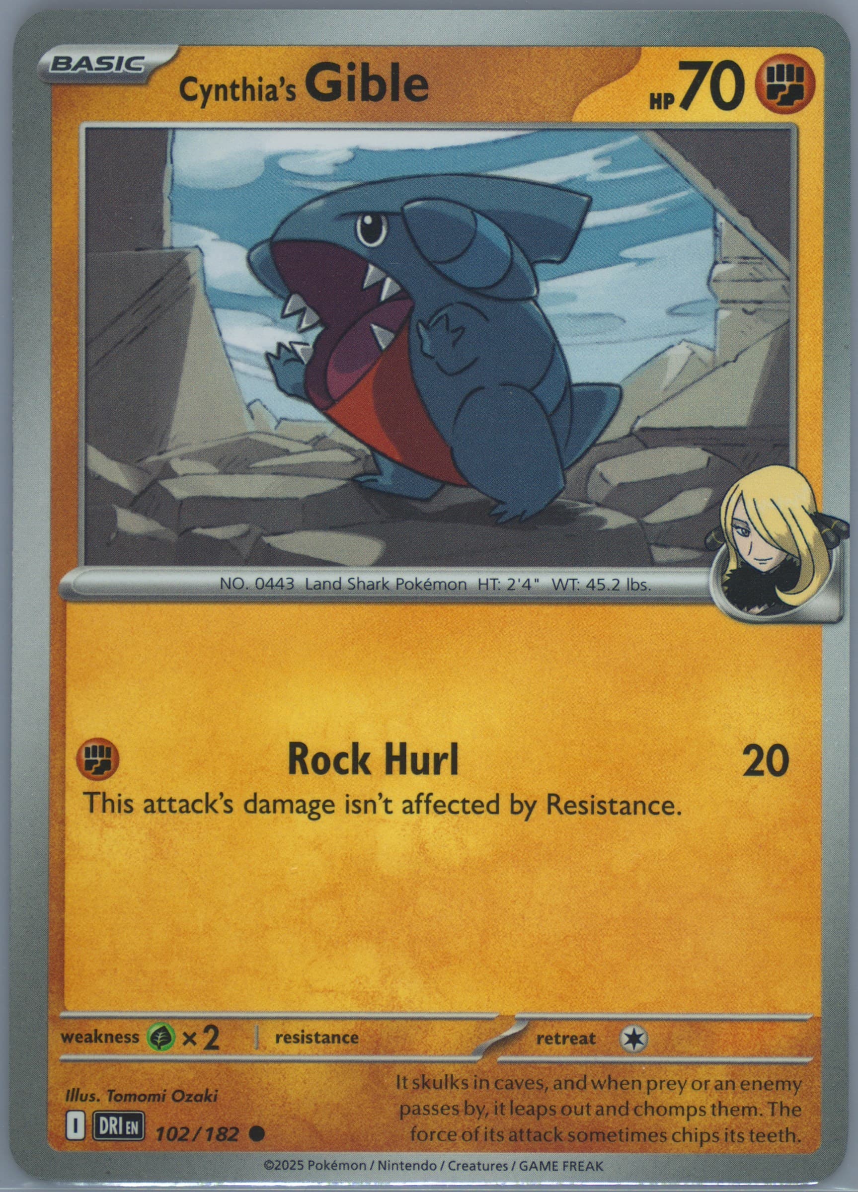 Cynthia's Gible (102) 2025 Pokemon Dri EN-Destined Rivals