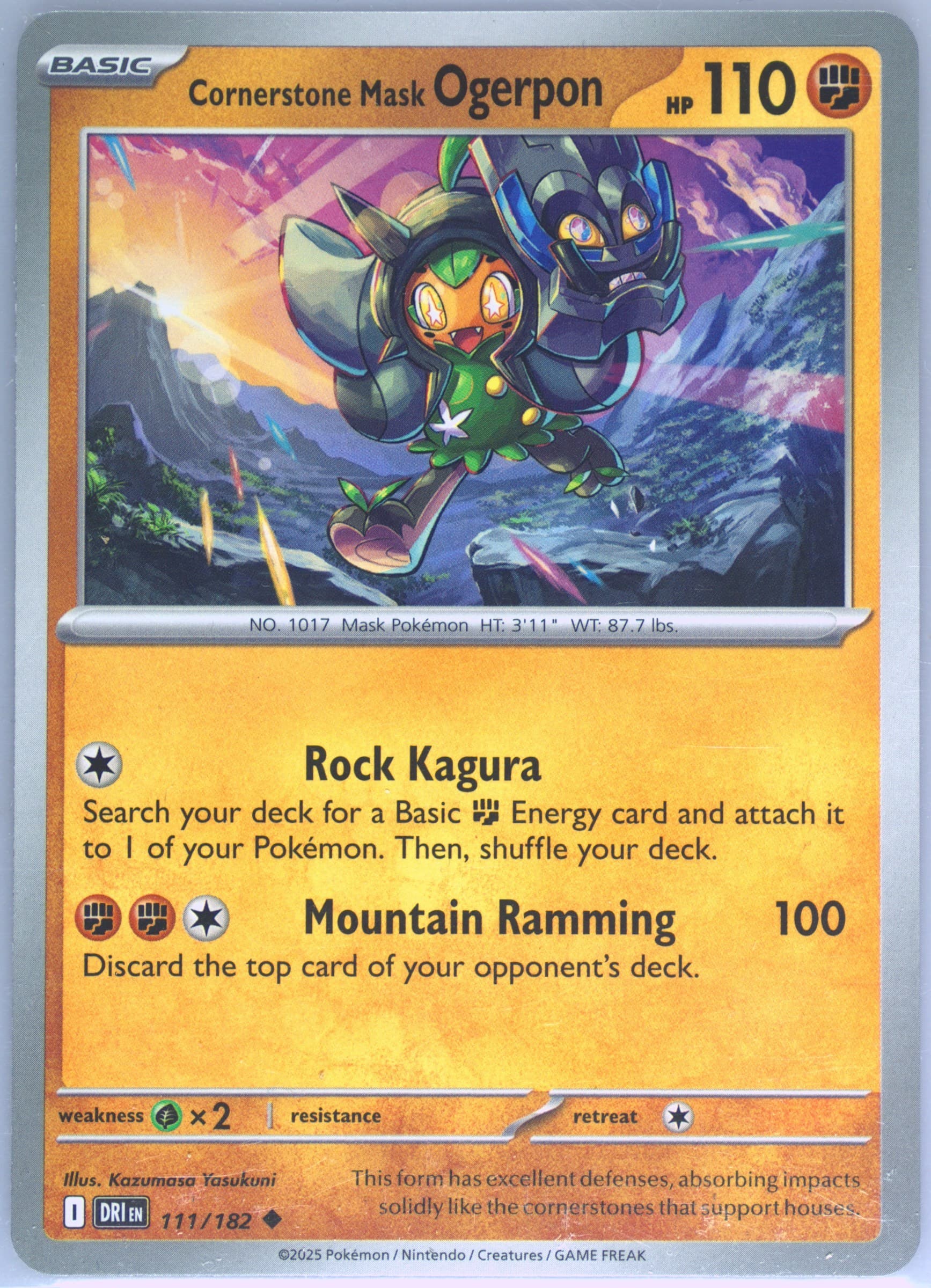 Cornerstone Mask Ogerpon (111) 2025 Pokemon Dri EN-Destined Rivals