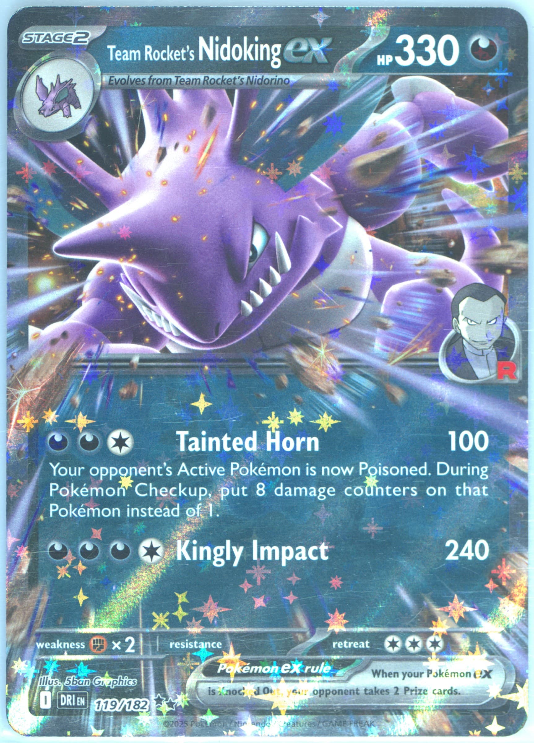 Team Rocket's Nidoking EX (119) 2025 Pokemon Dri EN-Destined Rivals