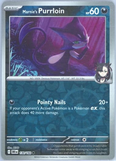 Marnie's Purrloin Reverse Holo (130) 2025 Pokemon Dri EN-Destined Rivals