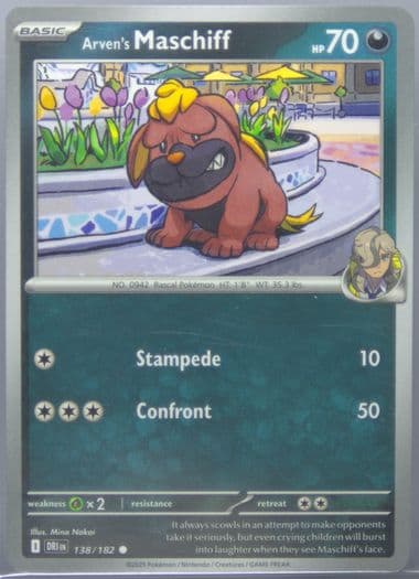 Arven's Maschiff (138) 2025 Pokemon Dri EN-Destined Rivals