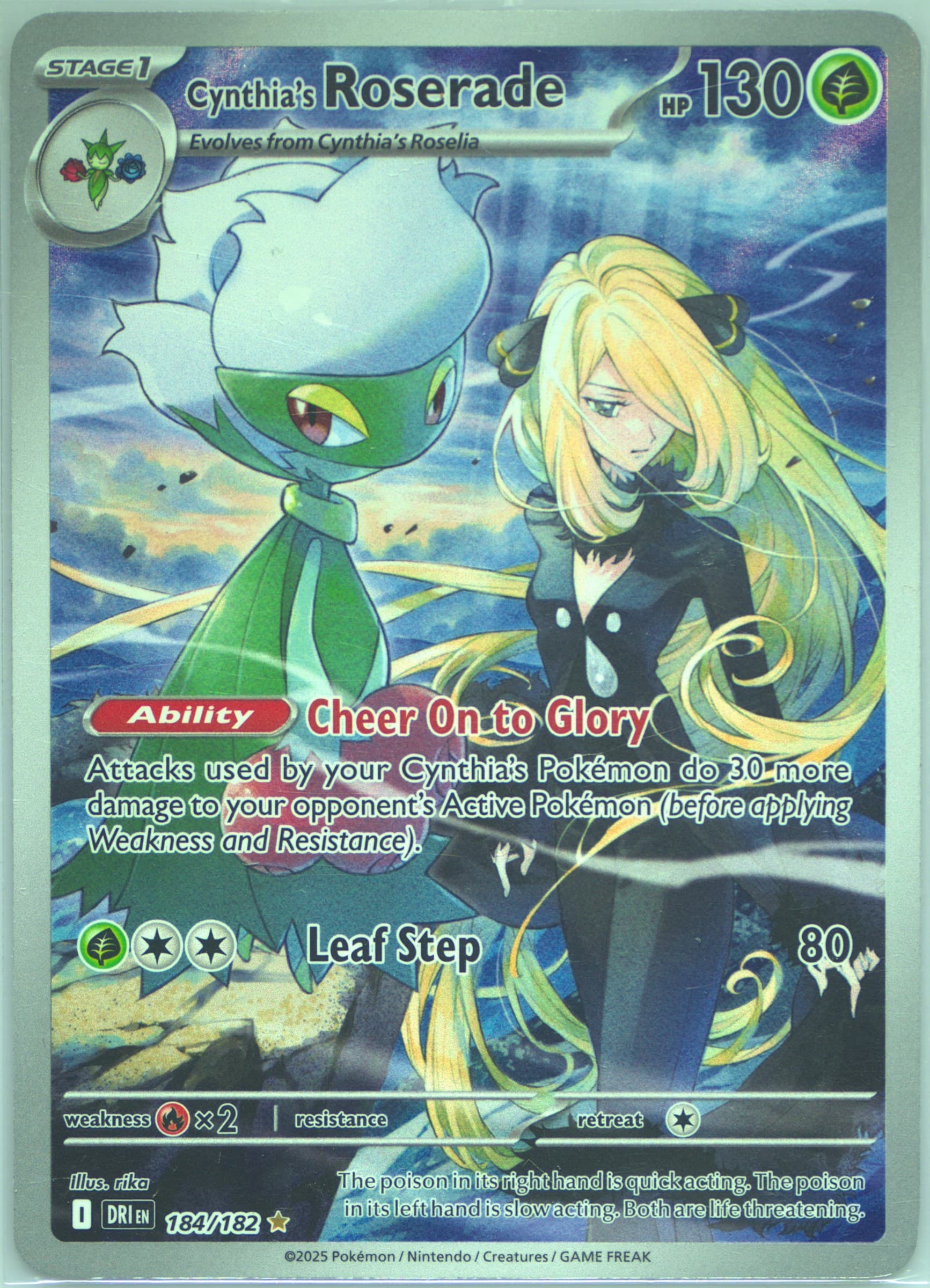 Cynthia's Roserade Illustration Rare (184) 2025 Pokemon Dri EN-Destined Rivals