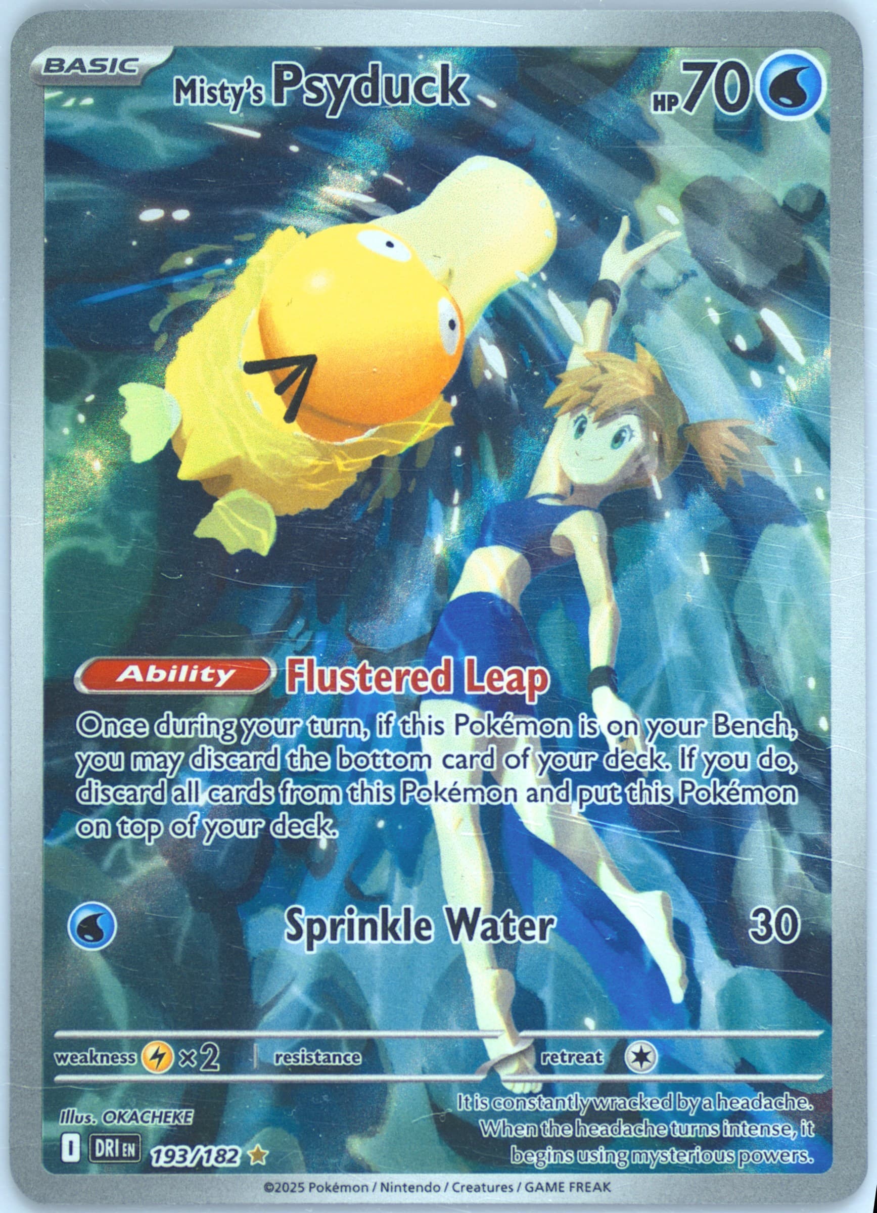 Misty's Psyduck Illustration Rare (193) 2025 Pokemon Dri EN-Destined Rivals