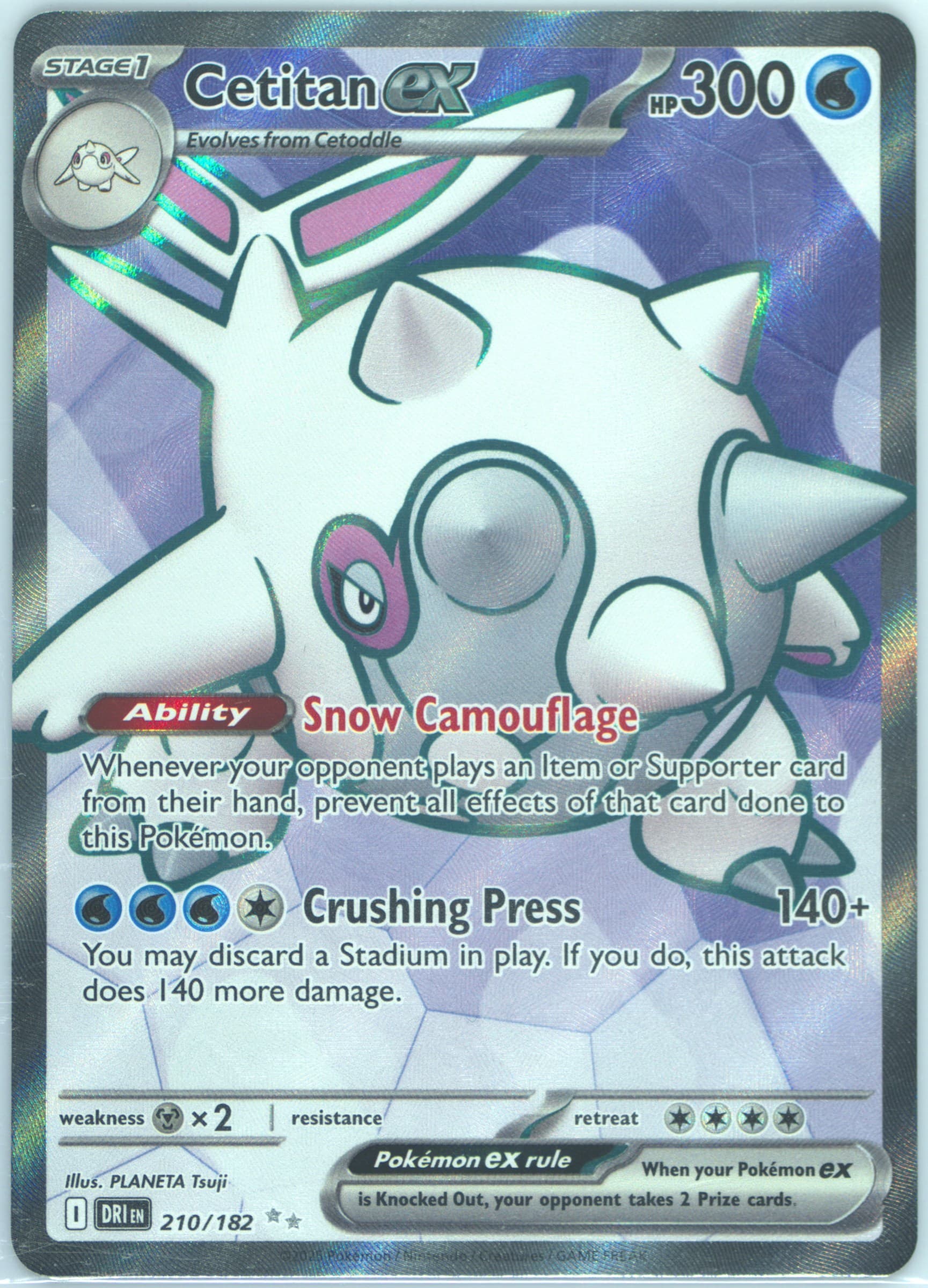Cetitan EX Ultra Rare (210) 2025 Pokemon Dri EN-Destined Rivals