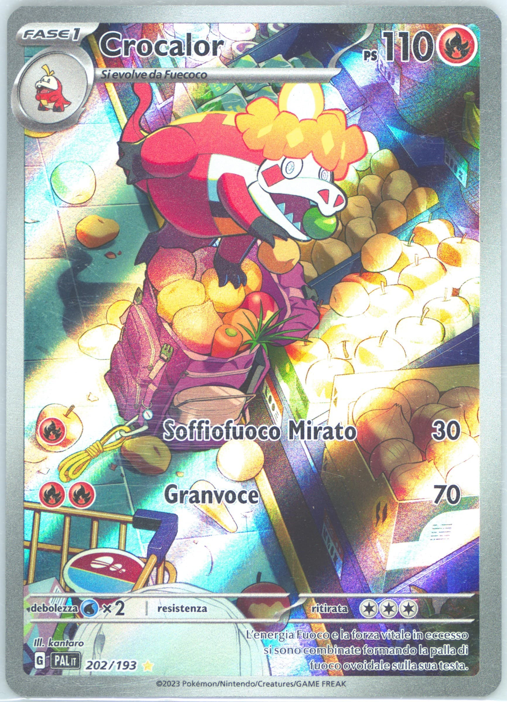 Crocalor Illustration Rare (202) 2023 Pokemon Italian Pal It-Paldea Evolved