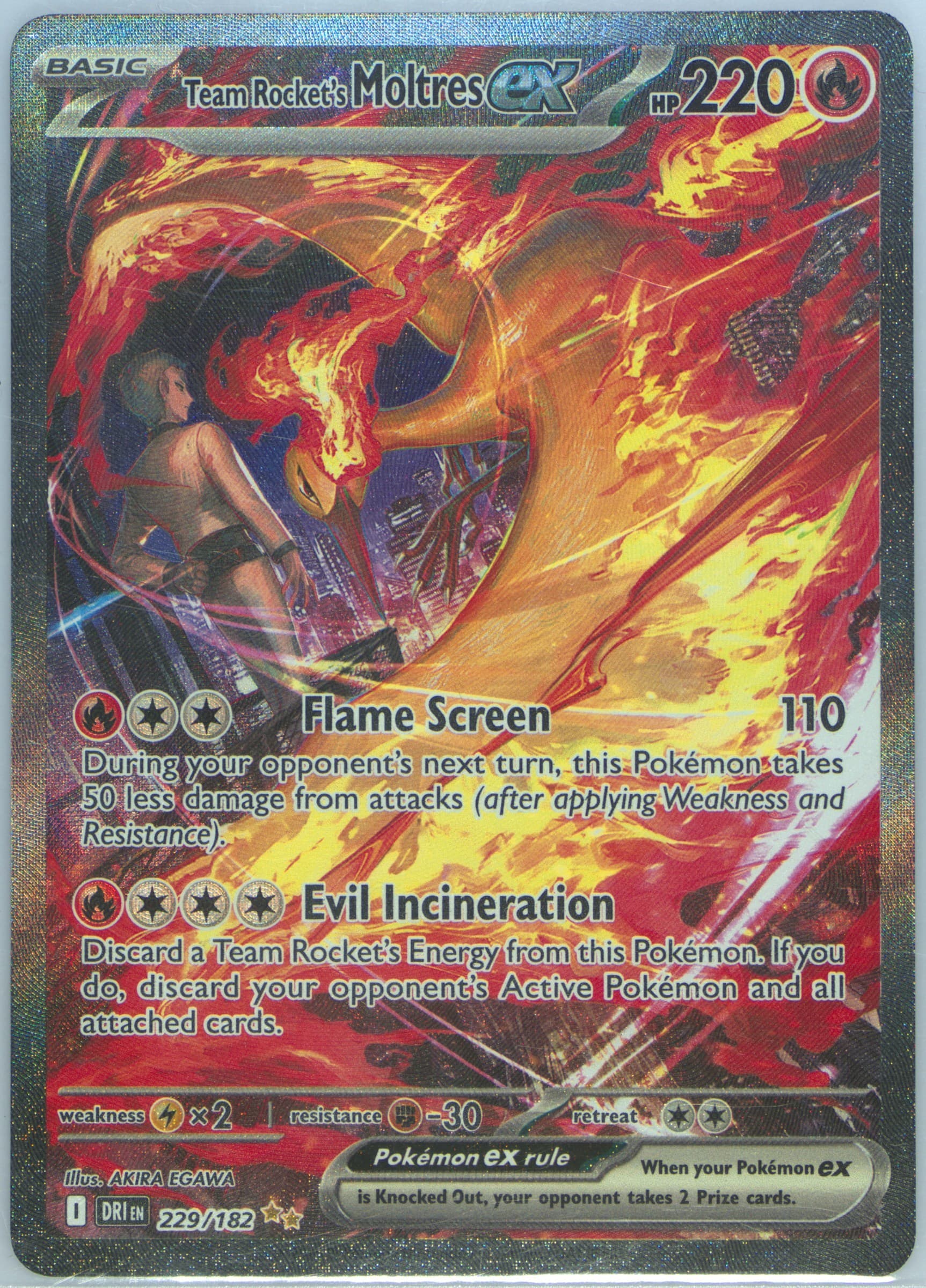 Team Rocket's Moltres EX Special Illustration Rare (229) 2025 Pokemon Dri EN-Destined Rivals