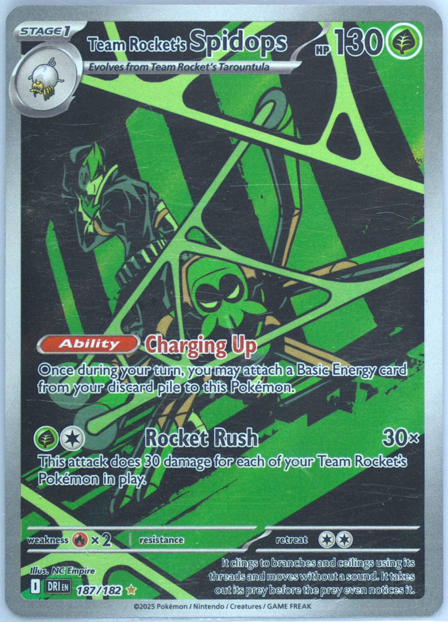 Team Rocket's Spidops Illustration Rare (187) 2025 Pokemon German Dri de-Destined Rivals