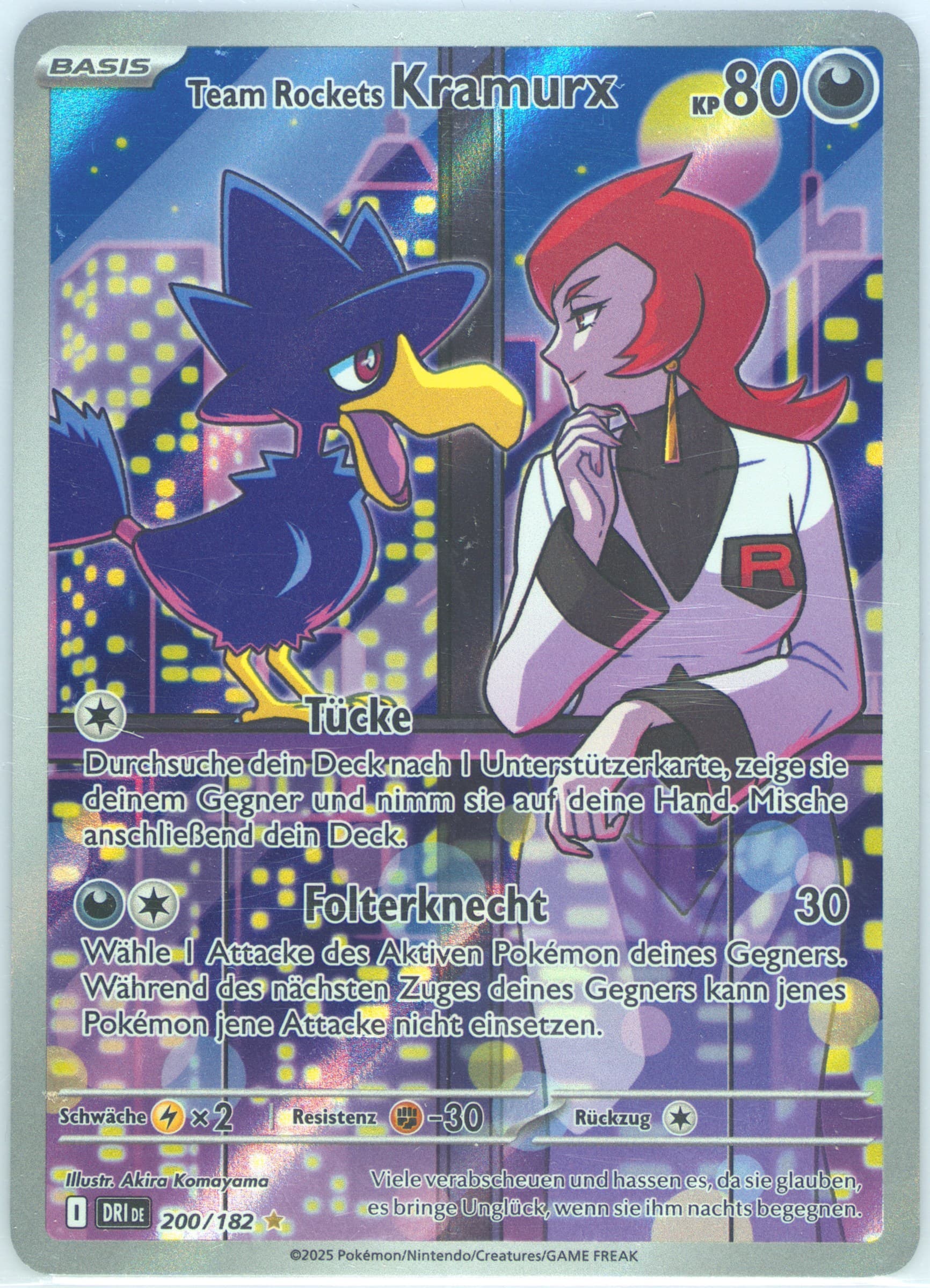 Team Rocket's Murkrow Illustration Rare (200) 2025 Pokemon German Dri de-Destined Rivals