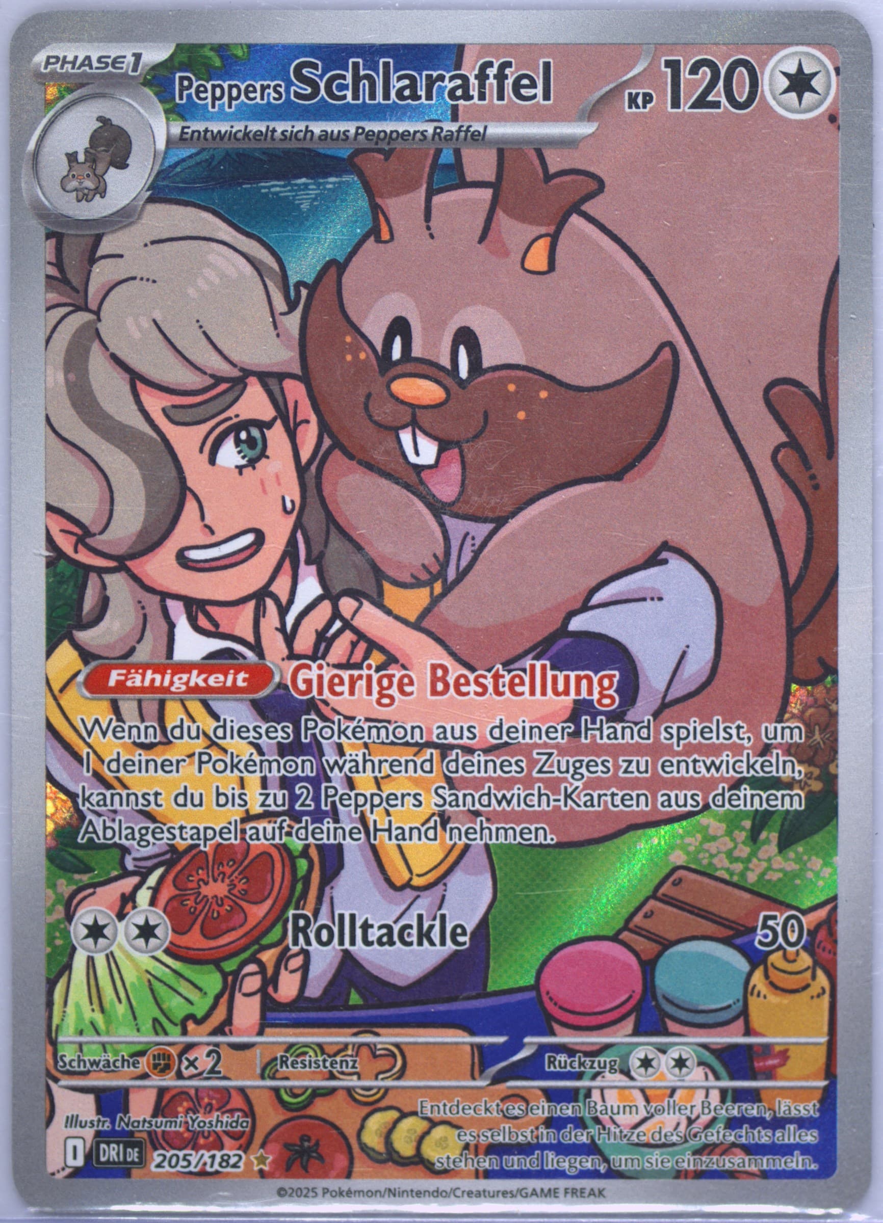 Arven's Greedent Illustration Rare (205) 2025 Pokemon German Dri de-Destined Rivals