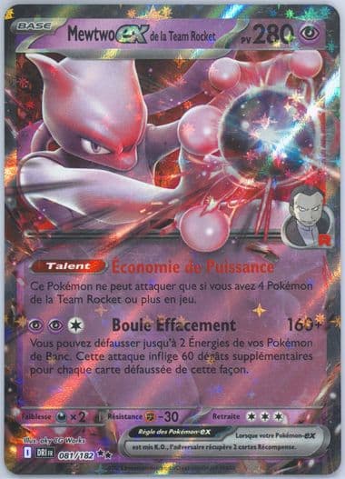 Team Rocket's Mewtwo EX (081) 2025 Pokemon French Dri FR-Destined Rivals