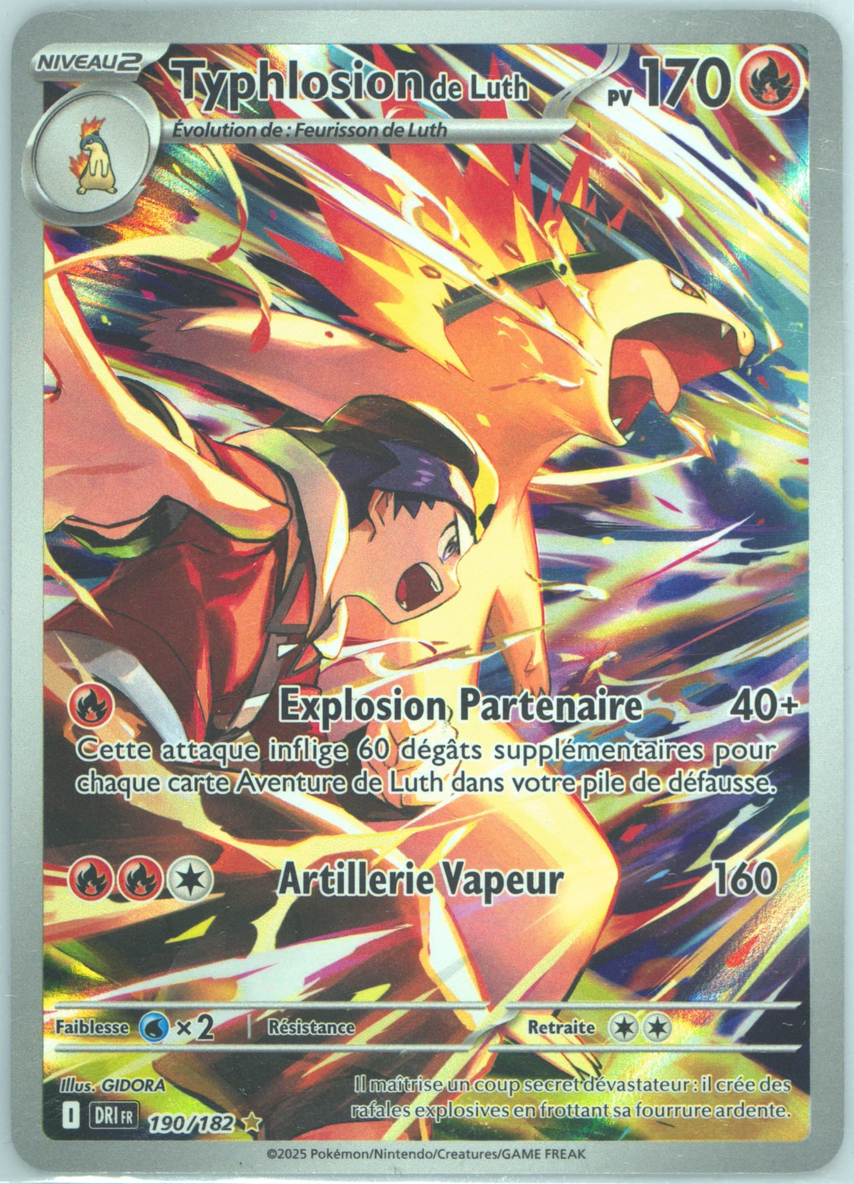 Ethan's Typhlosion Illustration Rare (190) 2025 Pokemon French Dri FR-Destined Rivals