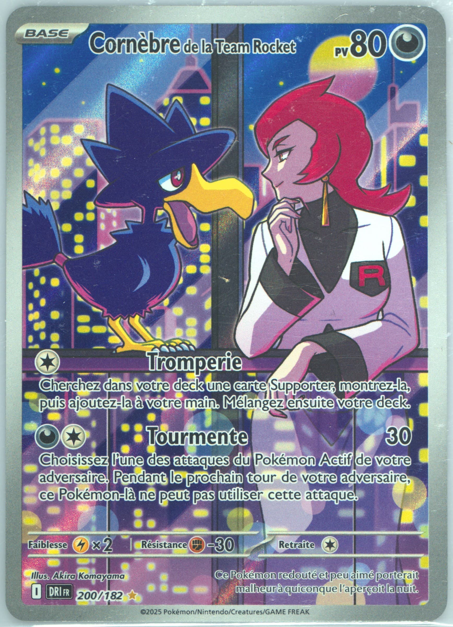 Team Rocket's Murkrow Illustration Rare (200) 2025 Pokemon French Dri FR-Destined Rivals