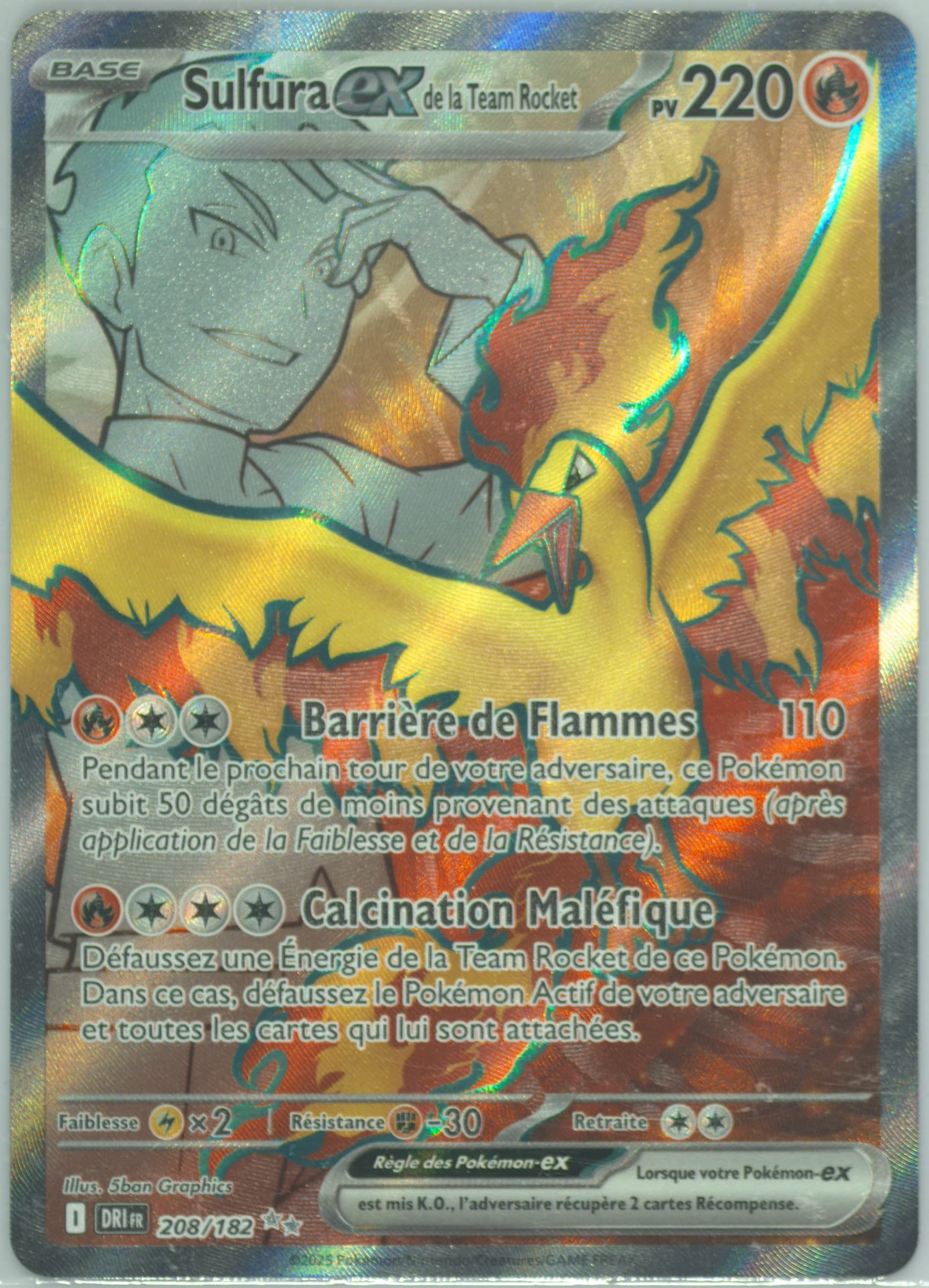 Team Rocket's Moltres EX Ultra Rare (208) 2025 Pokemon French Dri FR-Destined Rivals
