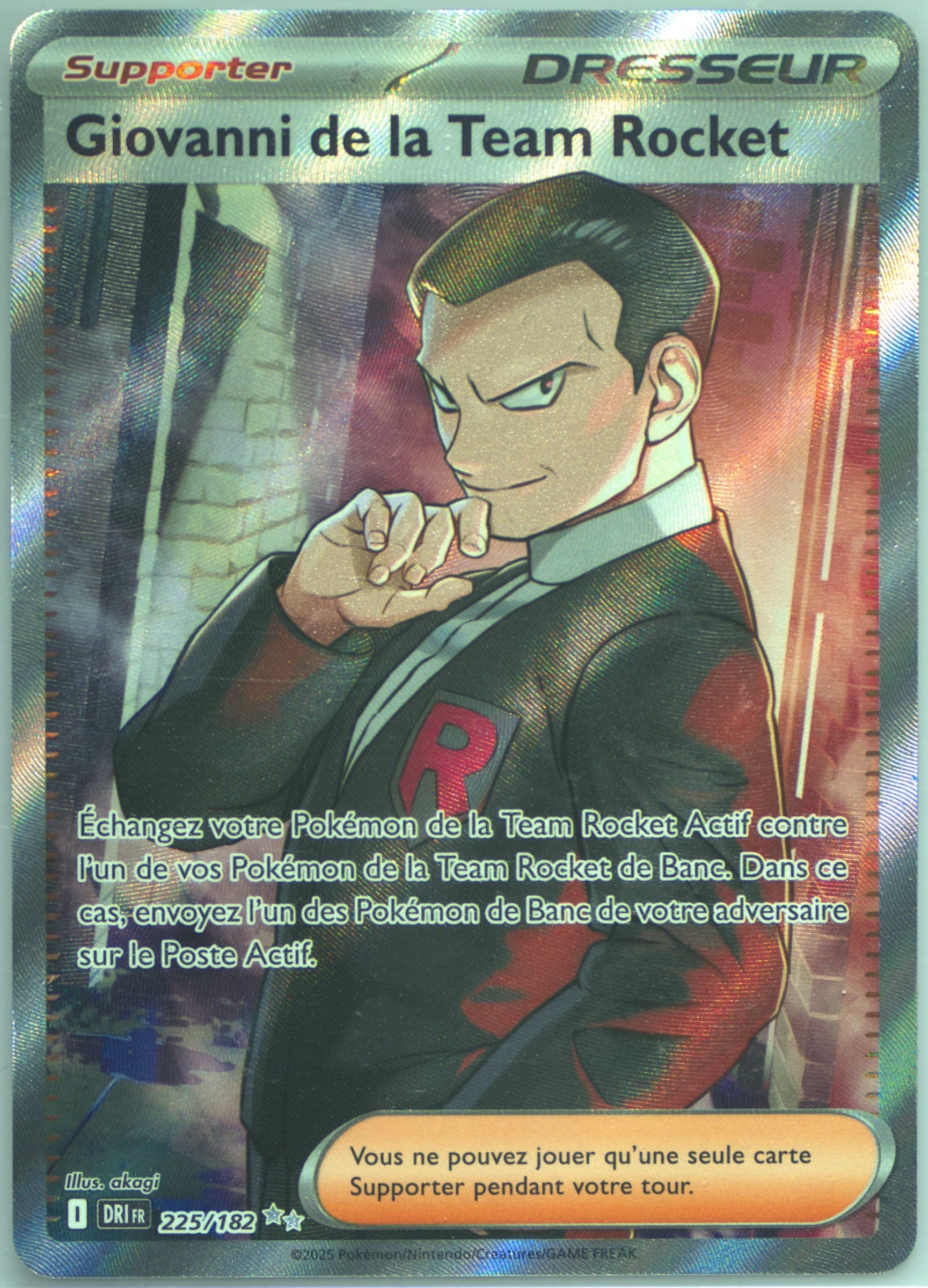 Team Rocket's Giovanni Ultra Rare (225) 2025 Pokemon French Dri FR-Destined Rivals