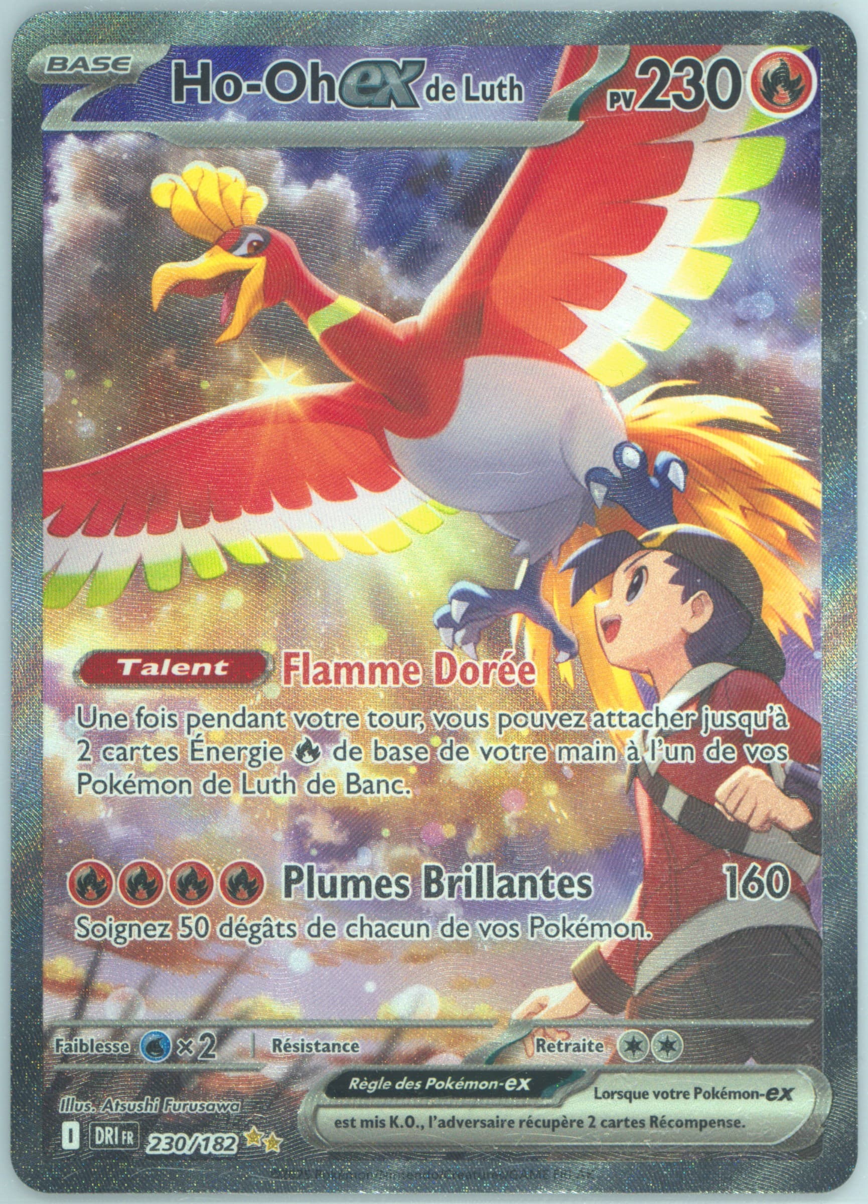 Ethan's HO-Oh EX Special Illustration Rare (230) 2025 Pokemon French Dri FR-Destined Rivals