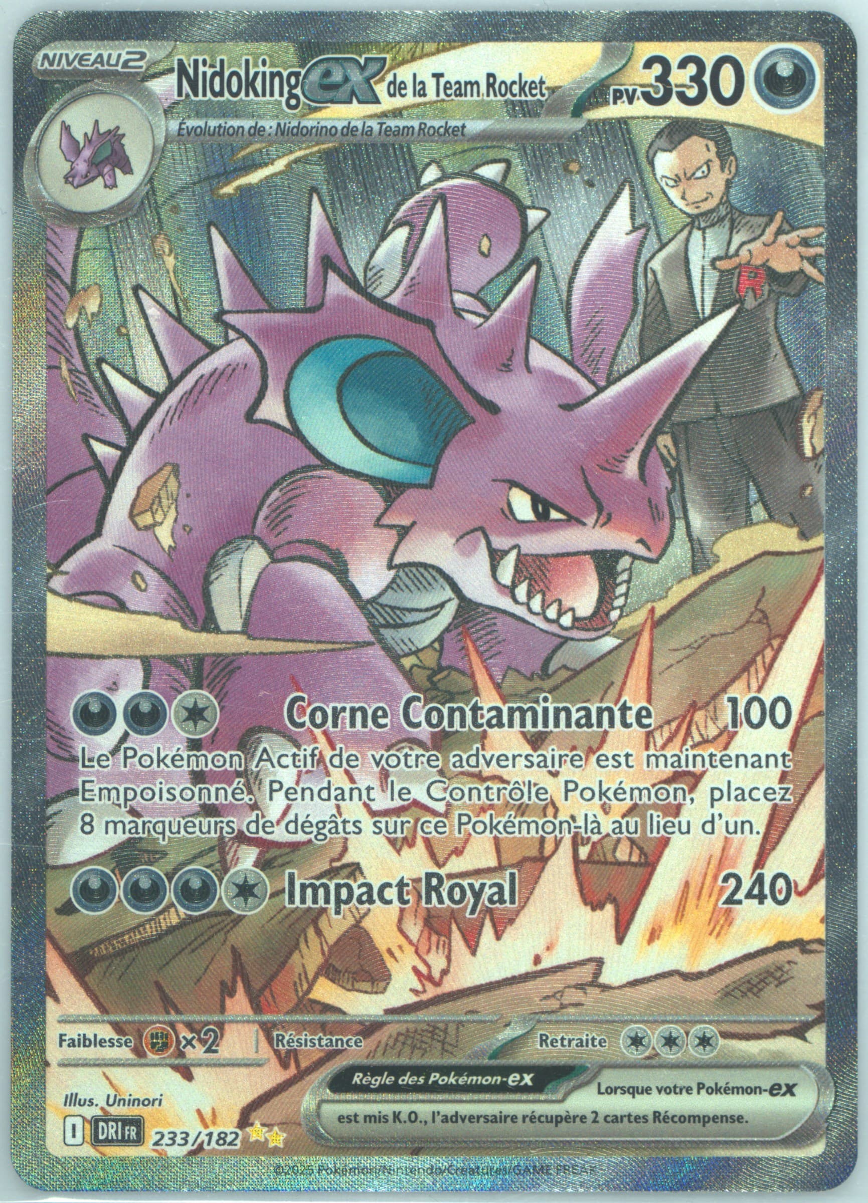 Team Rocket's Nidoking EX Special Illustration Rare (233) 2025 Pokemon French Dri FR-Destined Rivals