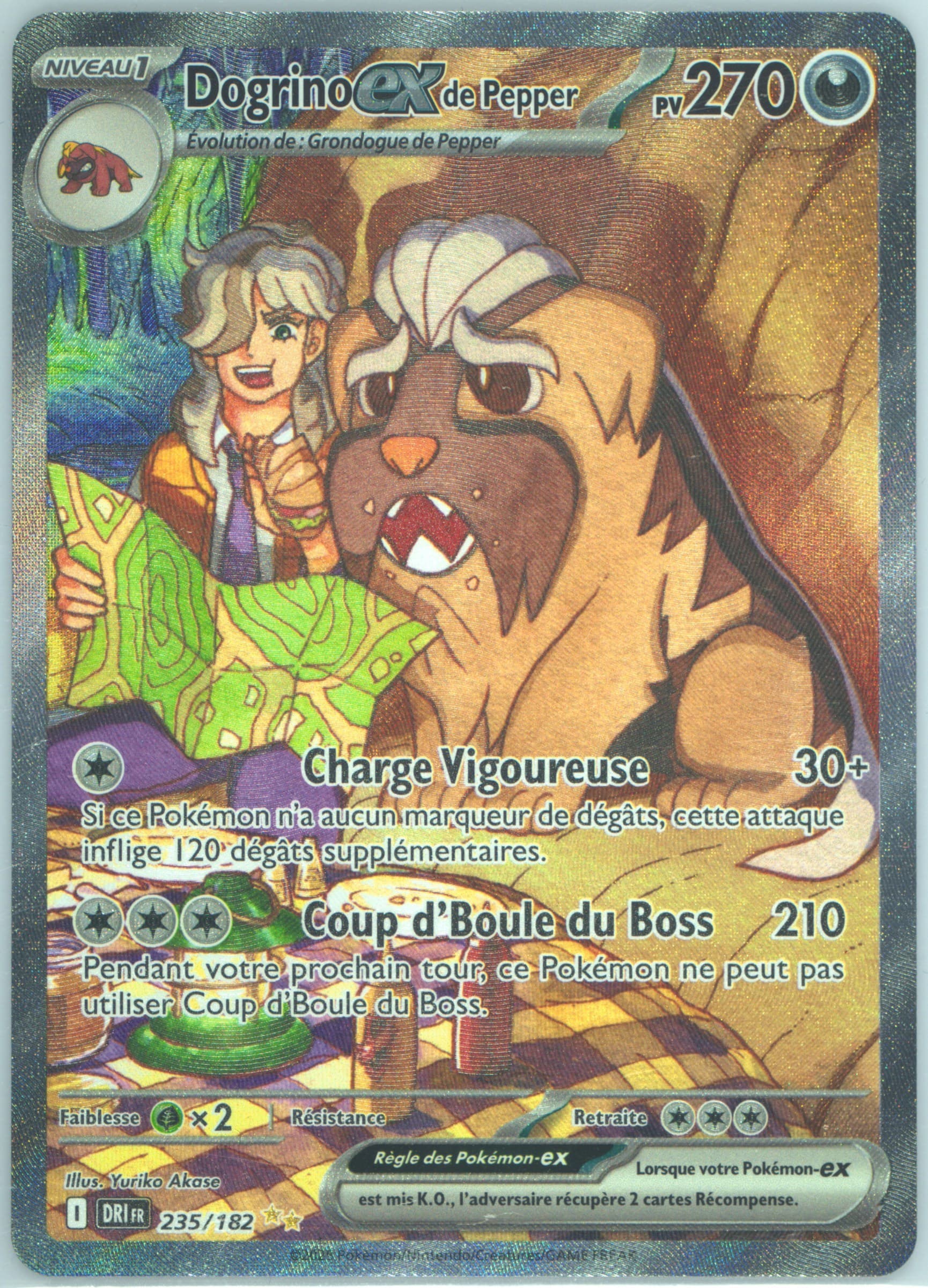 Arven's Mabosstiff EX Special Illustration Rare (235) 2025 Pokemon French Dri FR-Destined Rivals