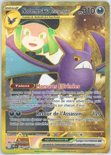 Team Rocket's Crobat EX Hyper Rare (242) 2025 Pokemon French Dri FR-Destined Rivals