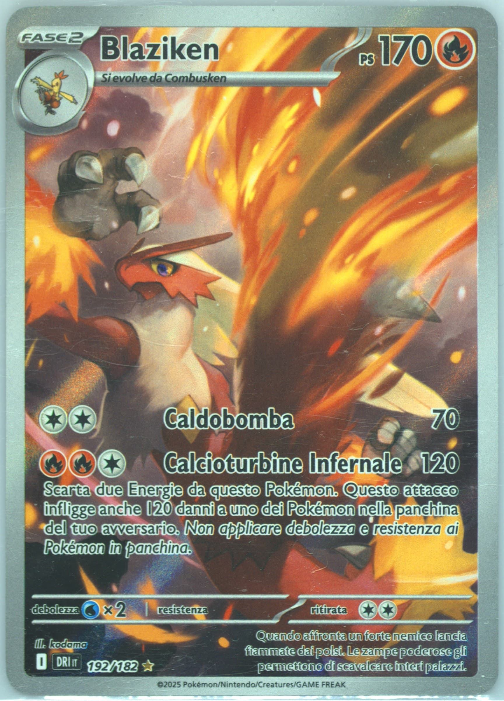 Blaziken Illustration Rare (192) 2025 Pokemon Italian Dri It-Destined Rivals