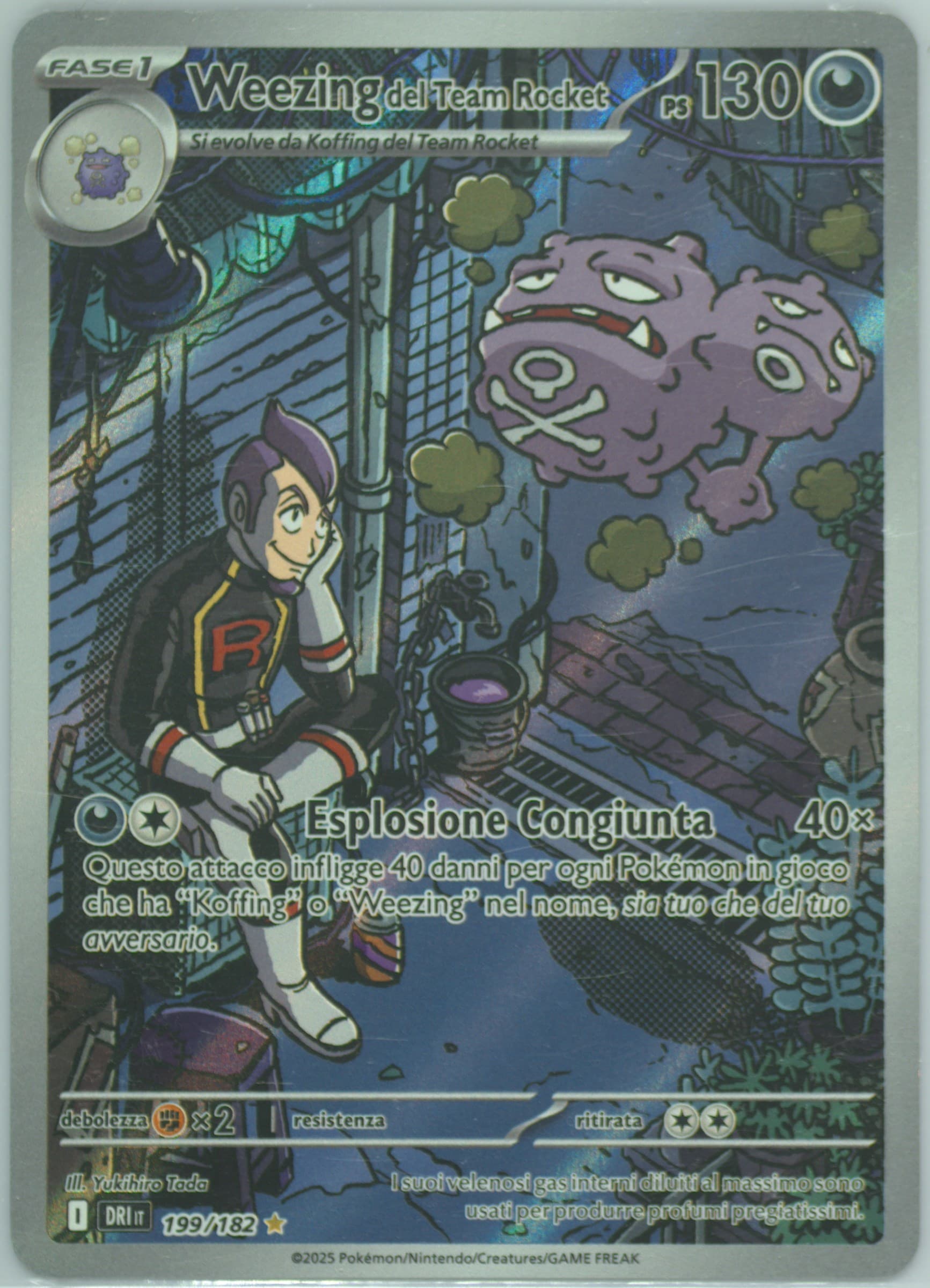 Team Rocket's Weezing Illustration Rare (199) 2025 Pokemon Italian Dri It-Destined Rivals