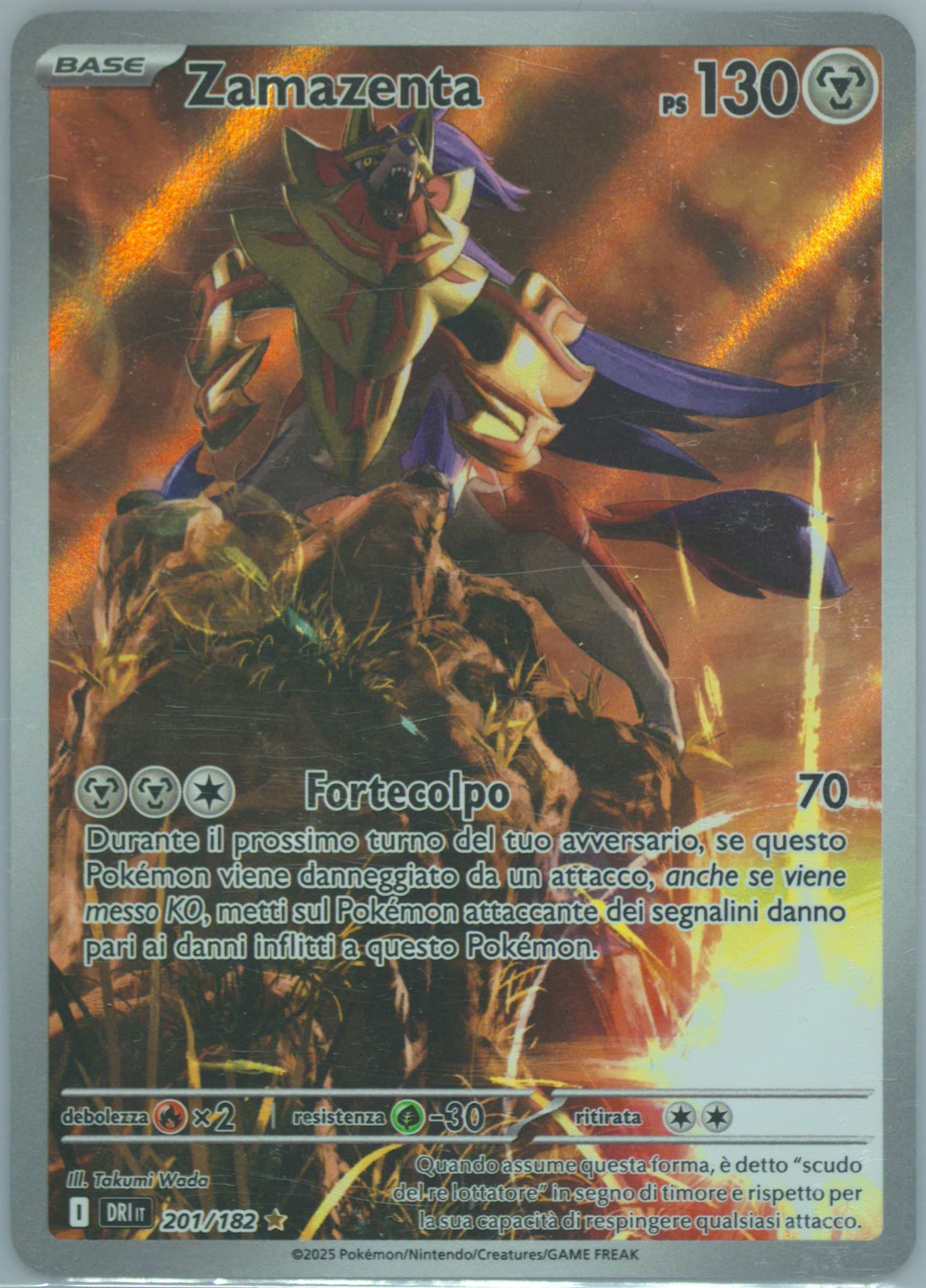 Zamazenta Illustration Rare (201) 2025 Pokemon Italian Dri It-Destined Rivals