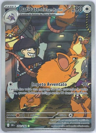 Team Rocket's Raticate Illustration Rare (202) 2025 Pokemon Italian Dri It-Destined Rivals