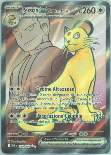 Team Rocket's Persian EX Ultra Rare (219) 2025 Pokemon Italian Dri It-Destined Rivals