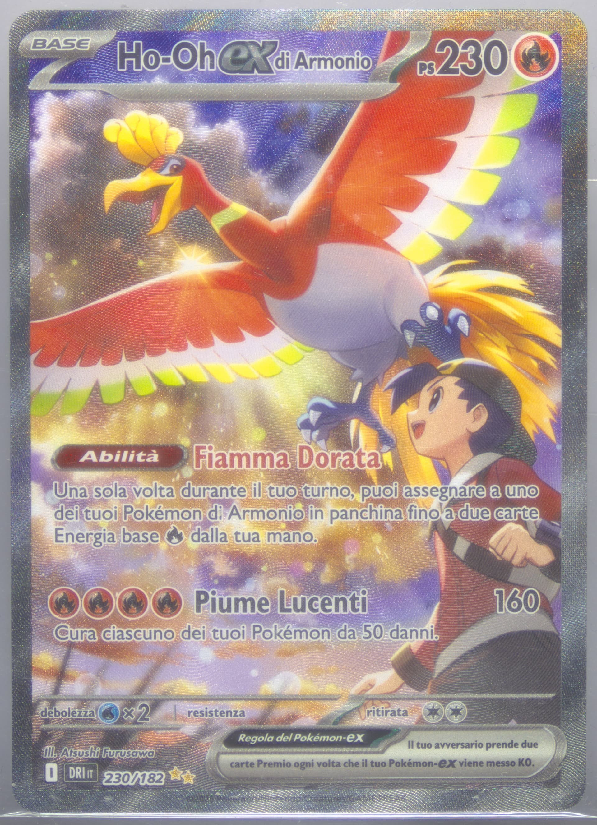 Ethan's HO-Oh EX Special Illustration Rare (230) 2025 Pokemon Italian Dri It-Destined Rivals