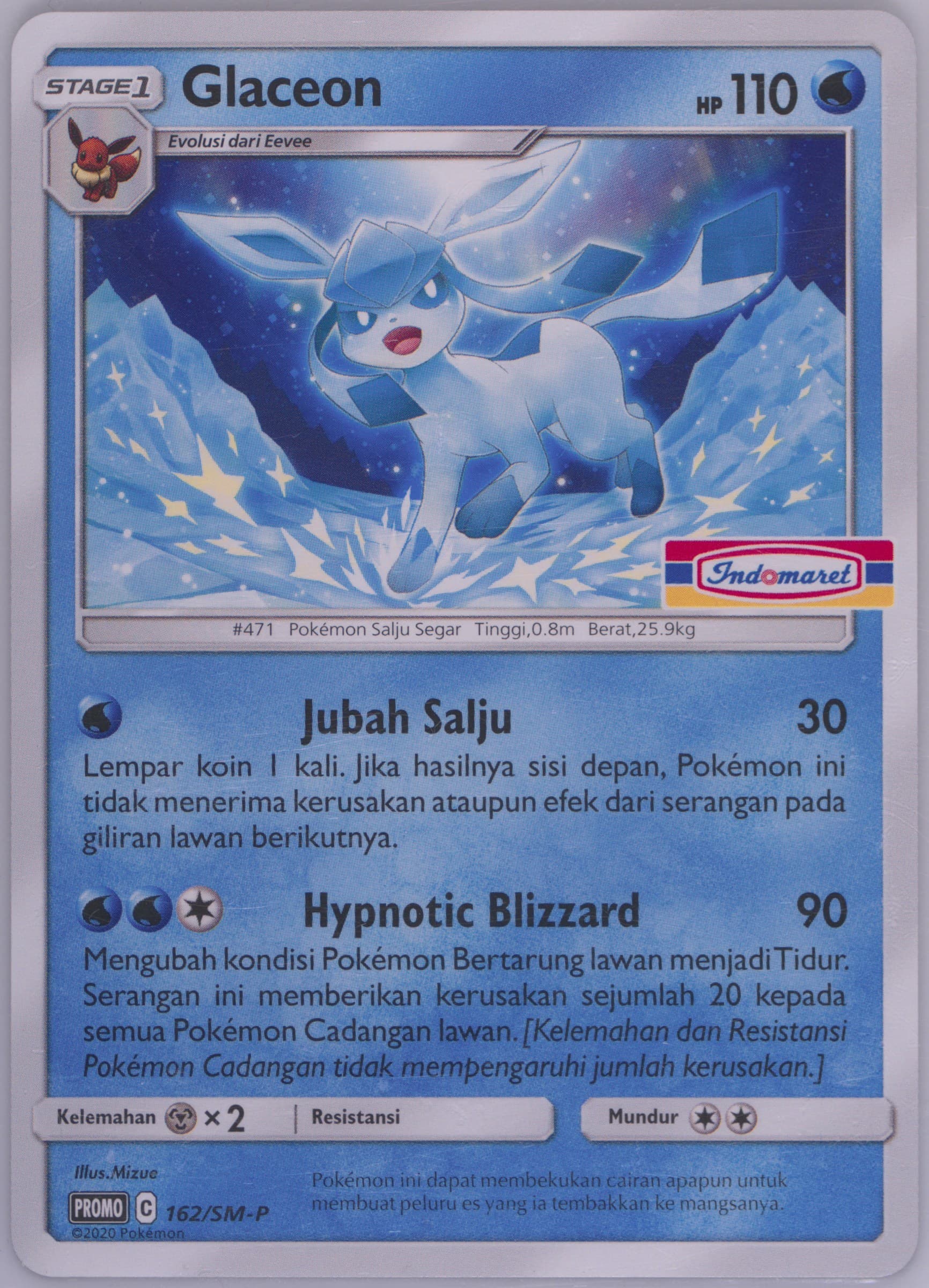 Glaceon Indomaret Booster Pack (162) 2020 Pokemon Indonesian SM Promo