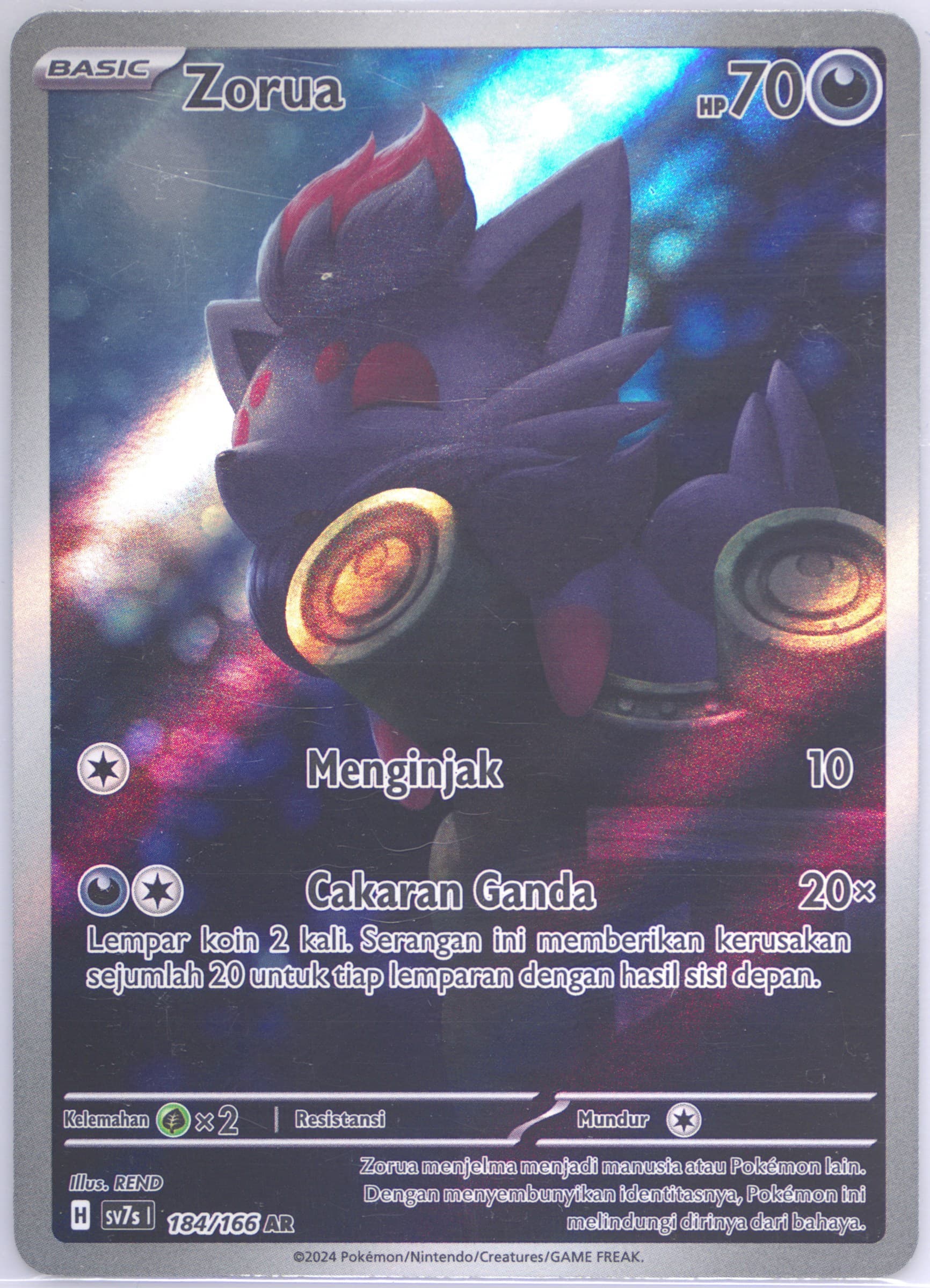 Zorua Art Rare (184) 2024 Pokemon Indonesian Sv7s I-Stellar Guidance
