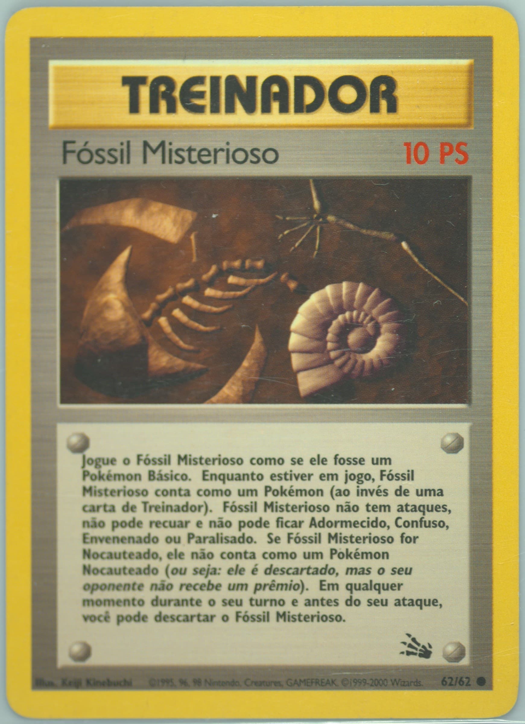 Fossil Misterioso (62) 2000 Pokemon Portuguese Fossil