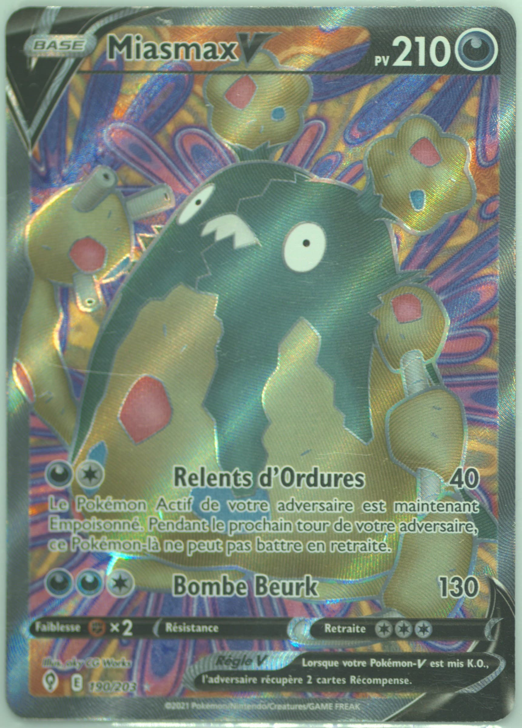 Full Art/Miasmax V French (190) 2021 Pokemon Sword & Shield Evolving Skies