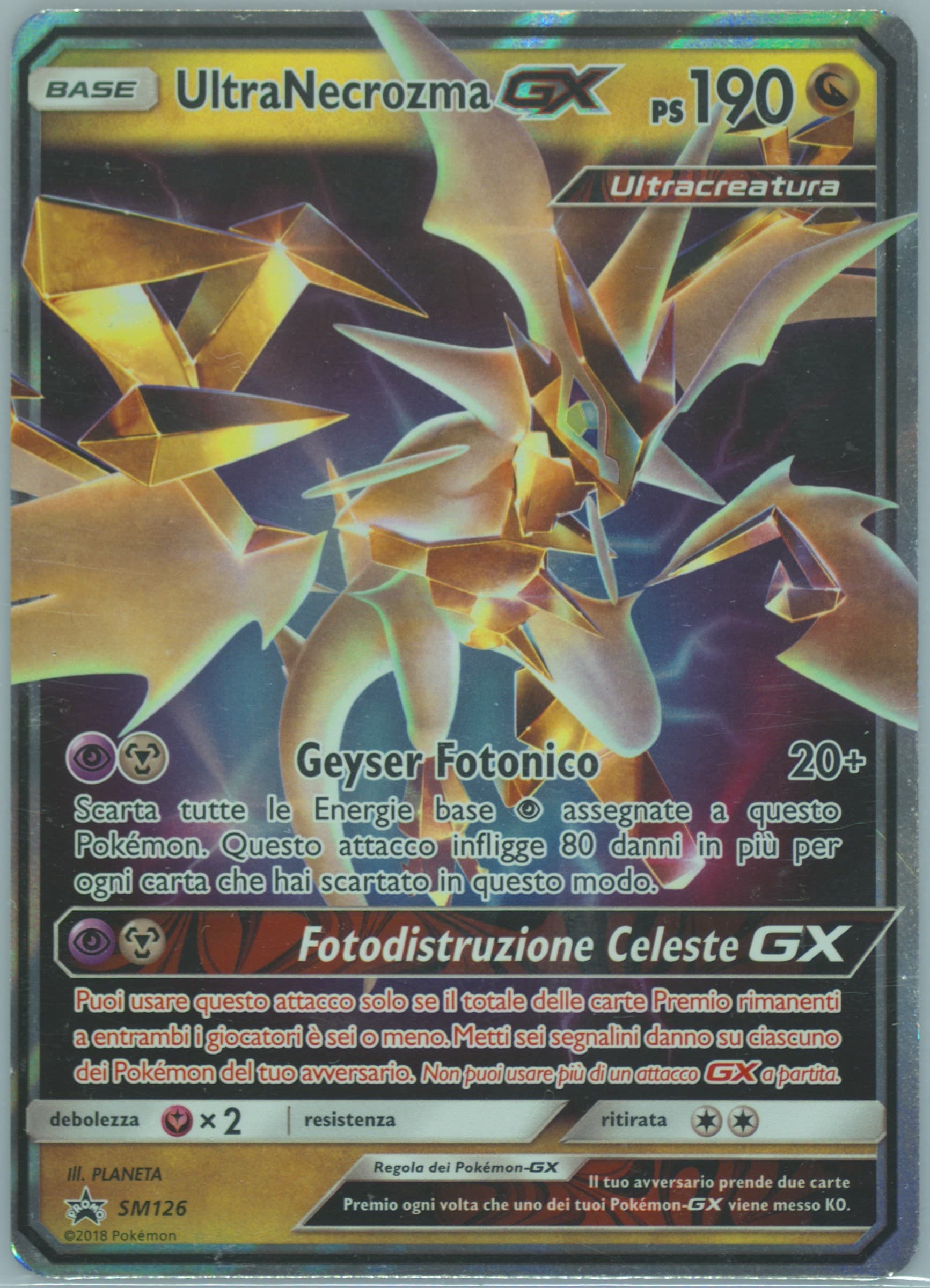 Ultra Necrozma GX Dragon Majesty Collection-Italian (SM126) 2018 Pokemon SM Black Star Promo