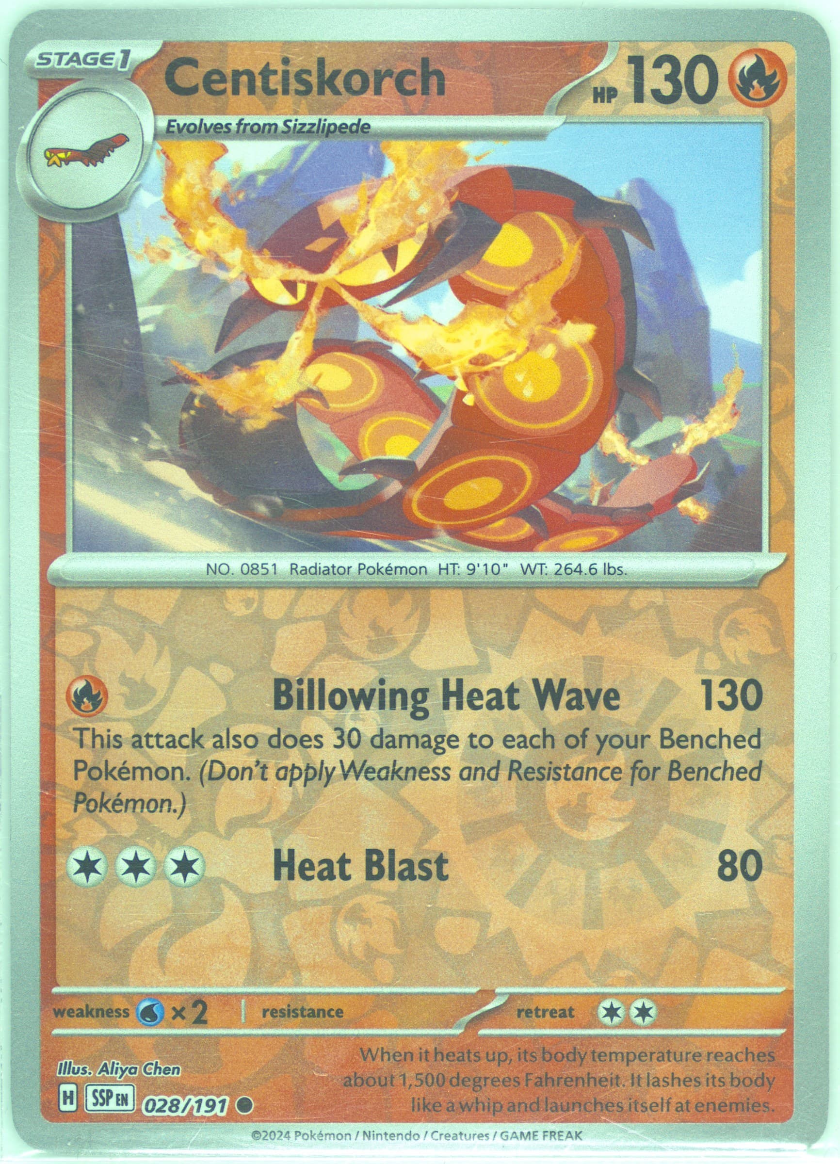 Centiskorch Reverse Holo (028) 2024 Pokemon Ssp EN-Surging Sparks