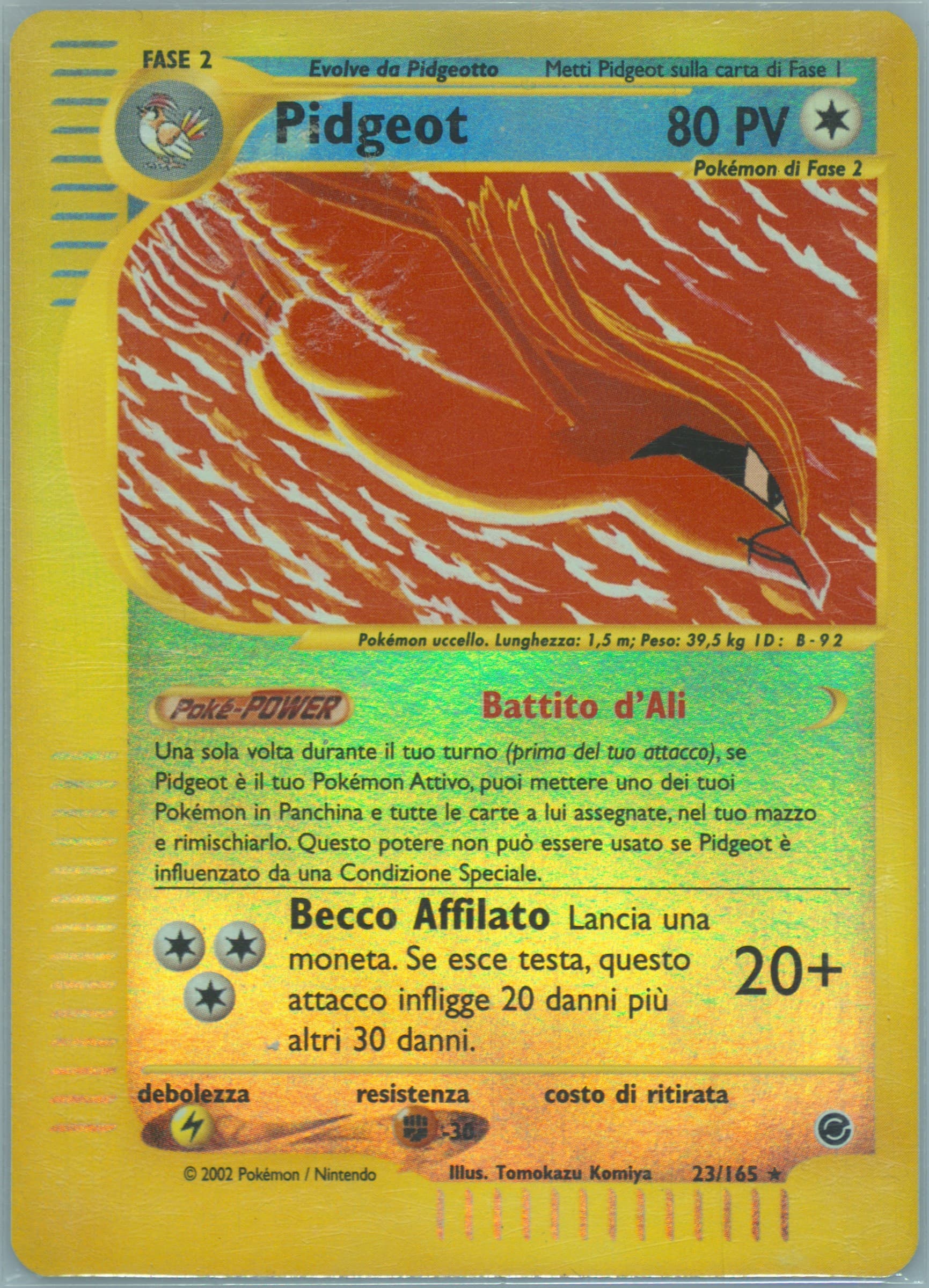 Pidgeot-Reverse Foil Italian (23) 2002 Pokemon Expedition