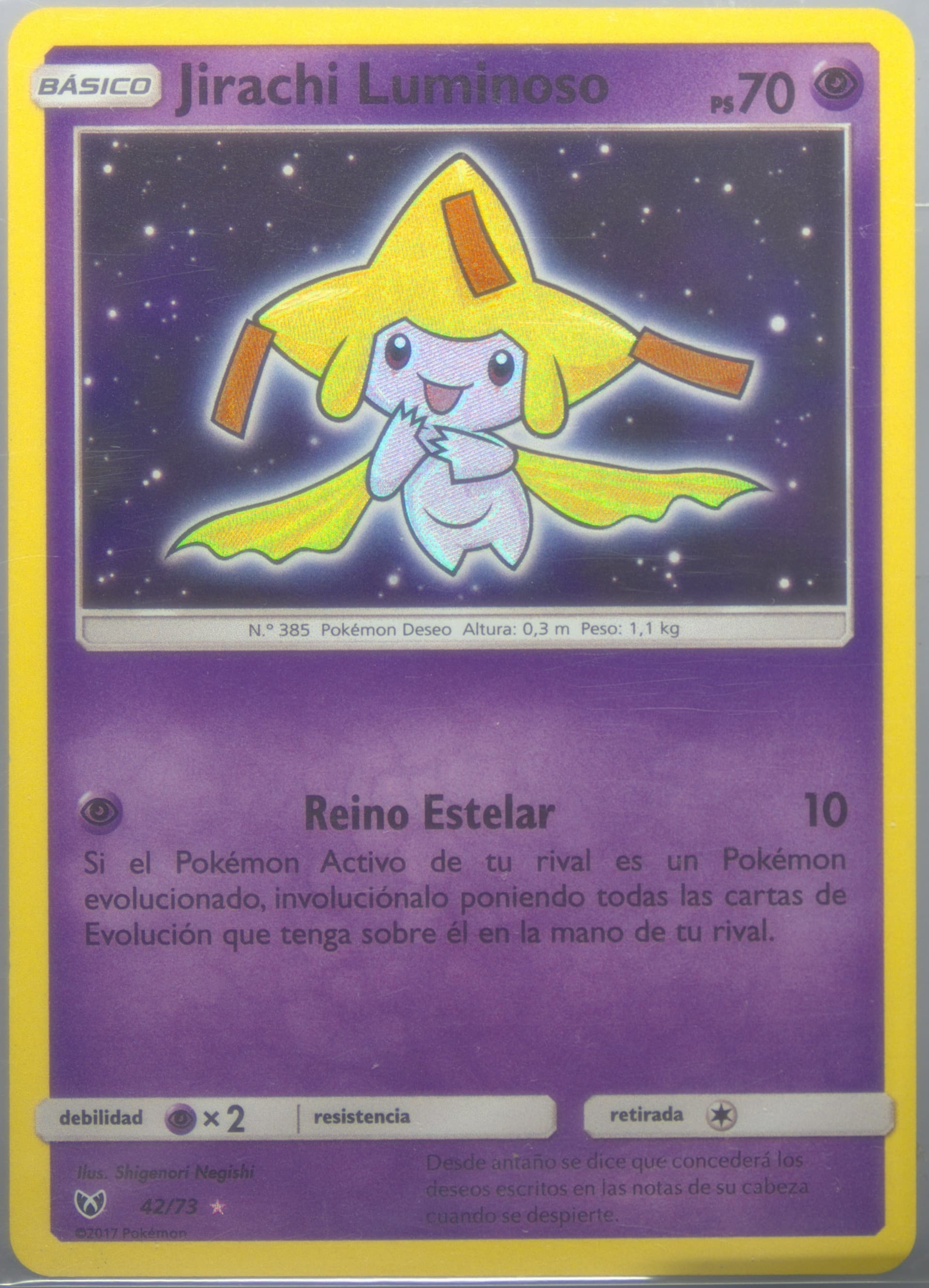 Jirachi Luminoso Spanish (42) 2017 Pokemon Sun & Moon Shining Legends