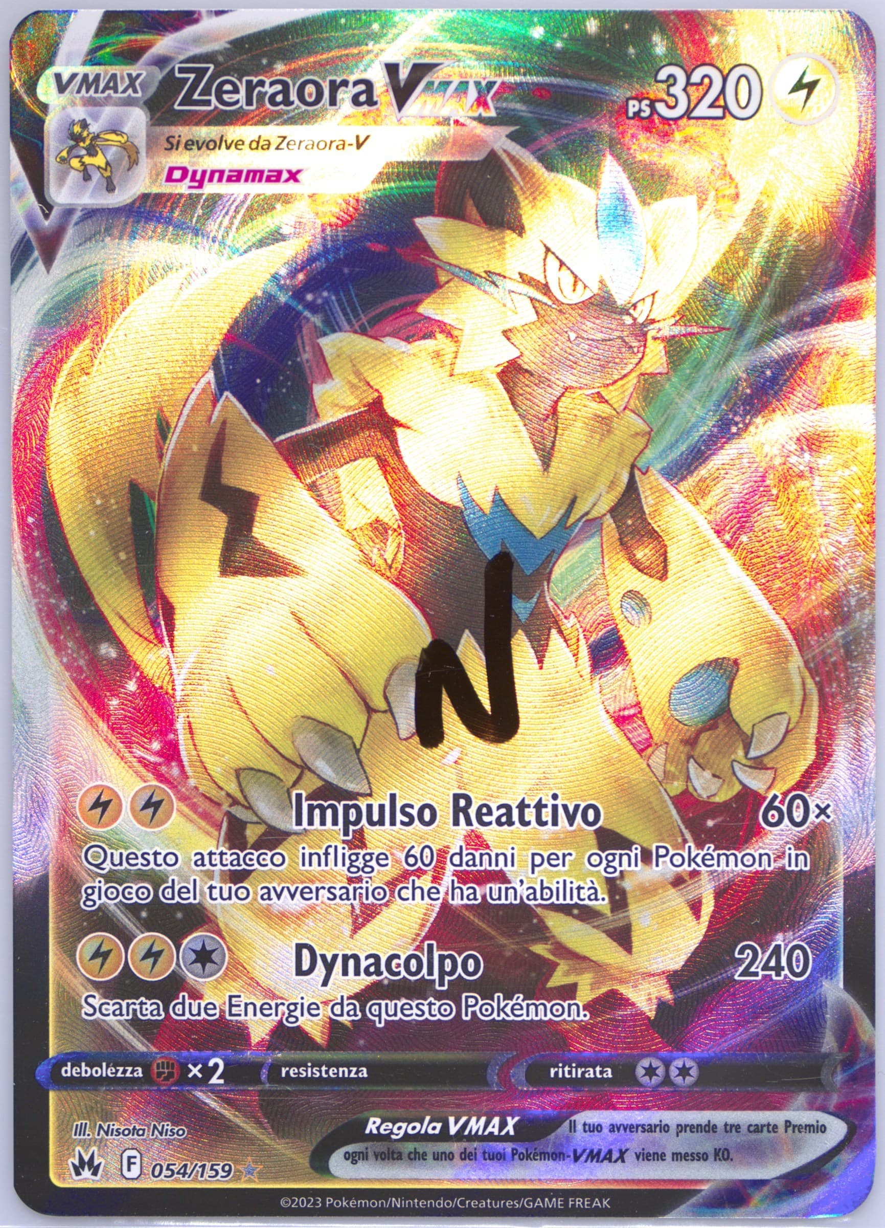 Full Art/Zeraora Vmax Italian (054) 2023 Pokemon Sword and Shield Crown Zenith