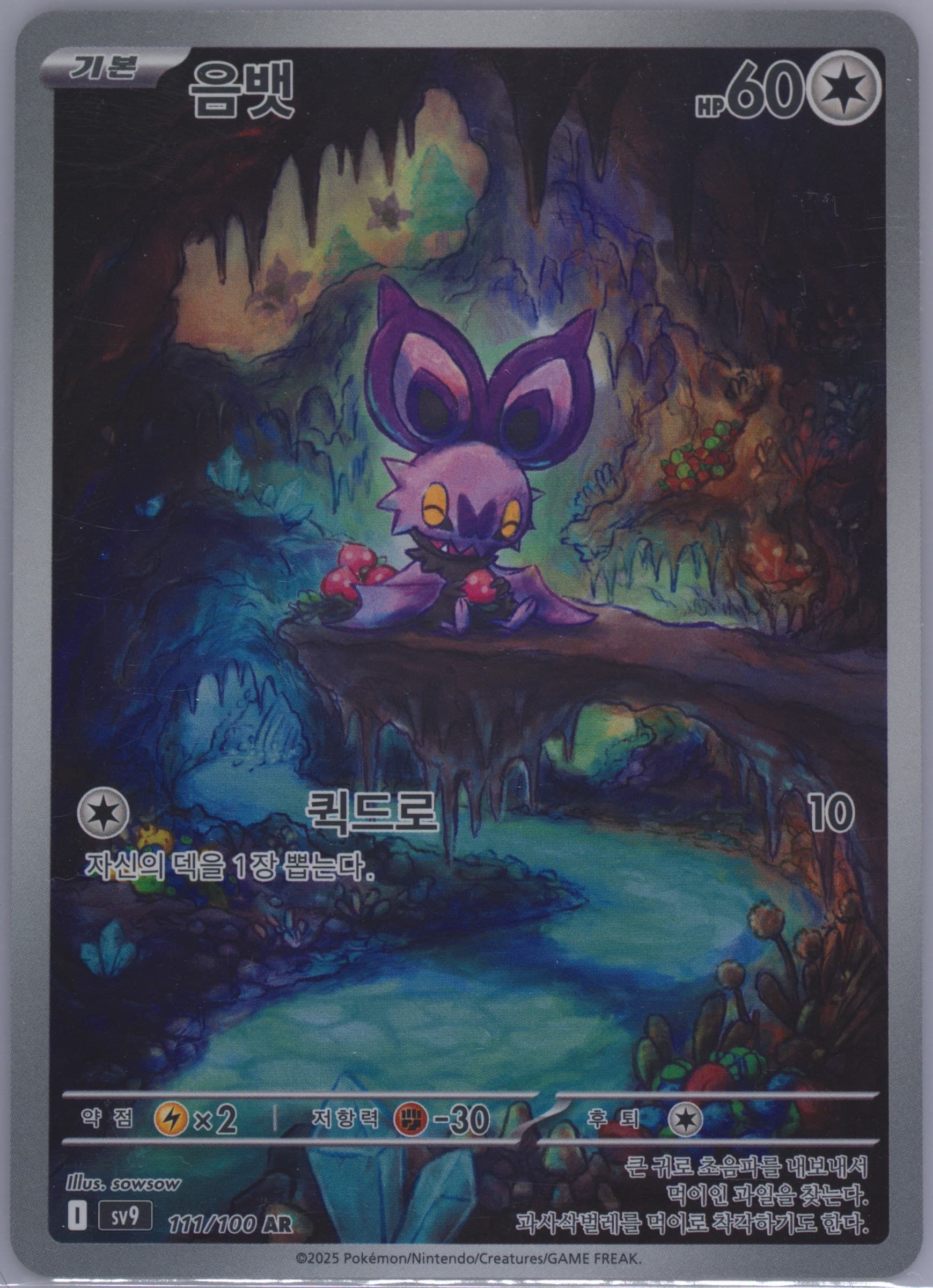 Noibat Art Rare (111) 2025 Pokemon Korean SV9-Battle Partners