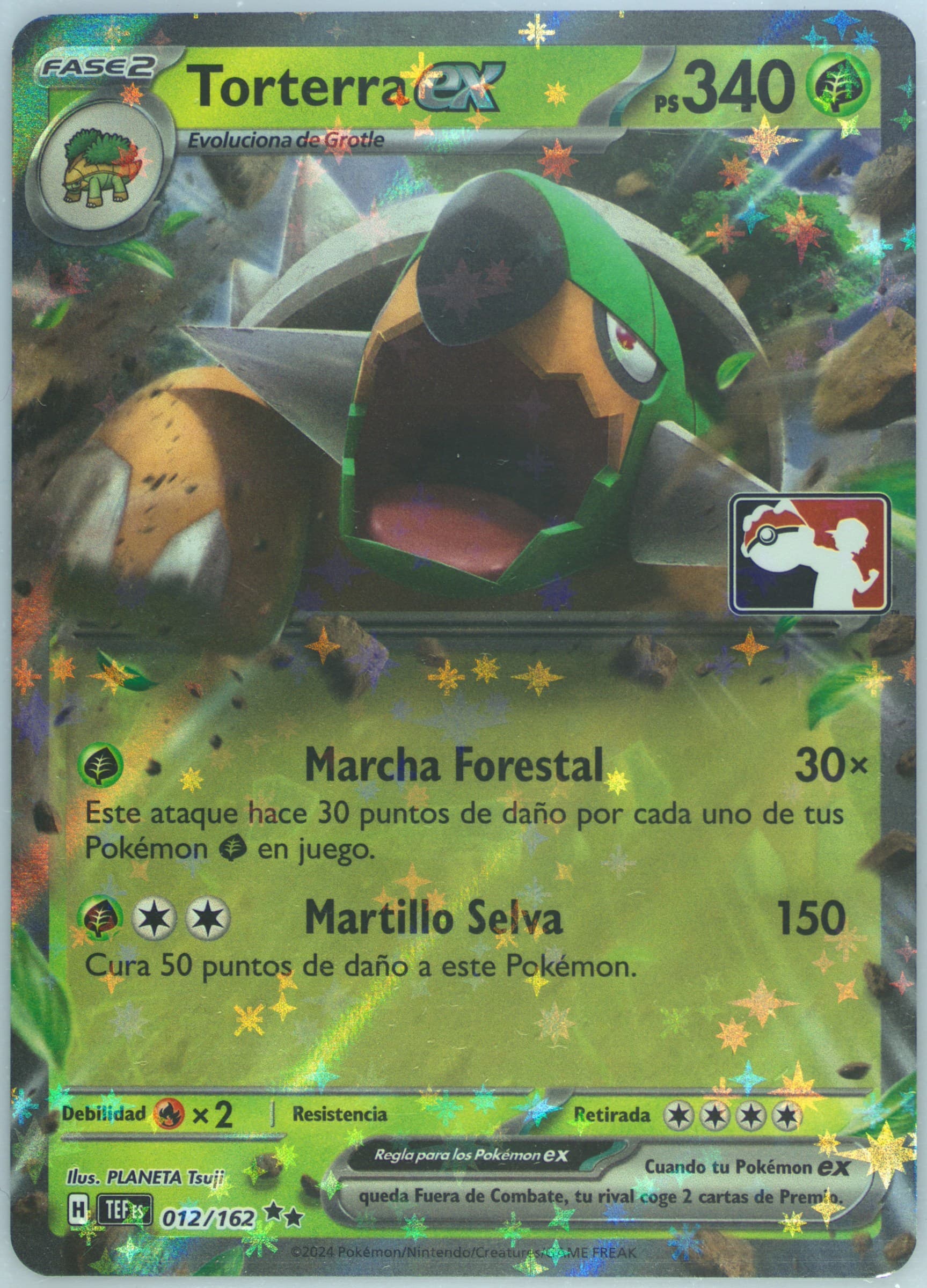 Torterra EX Spanish (012) 2024 Pokemon Play! Pokemon Prize Pack: Series 5