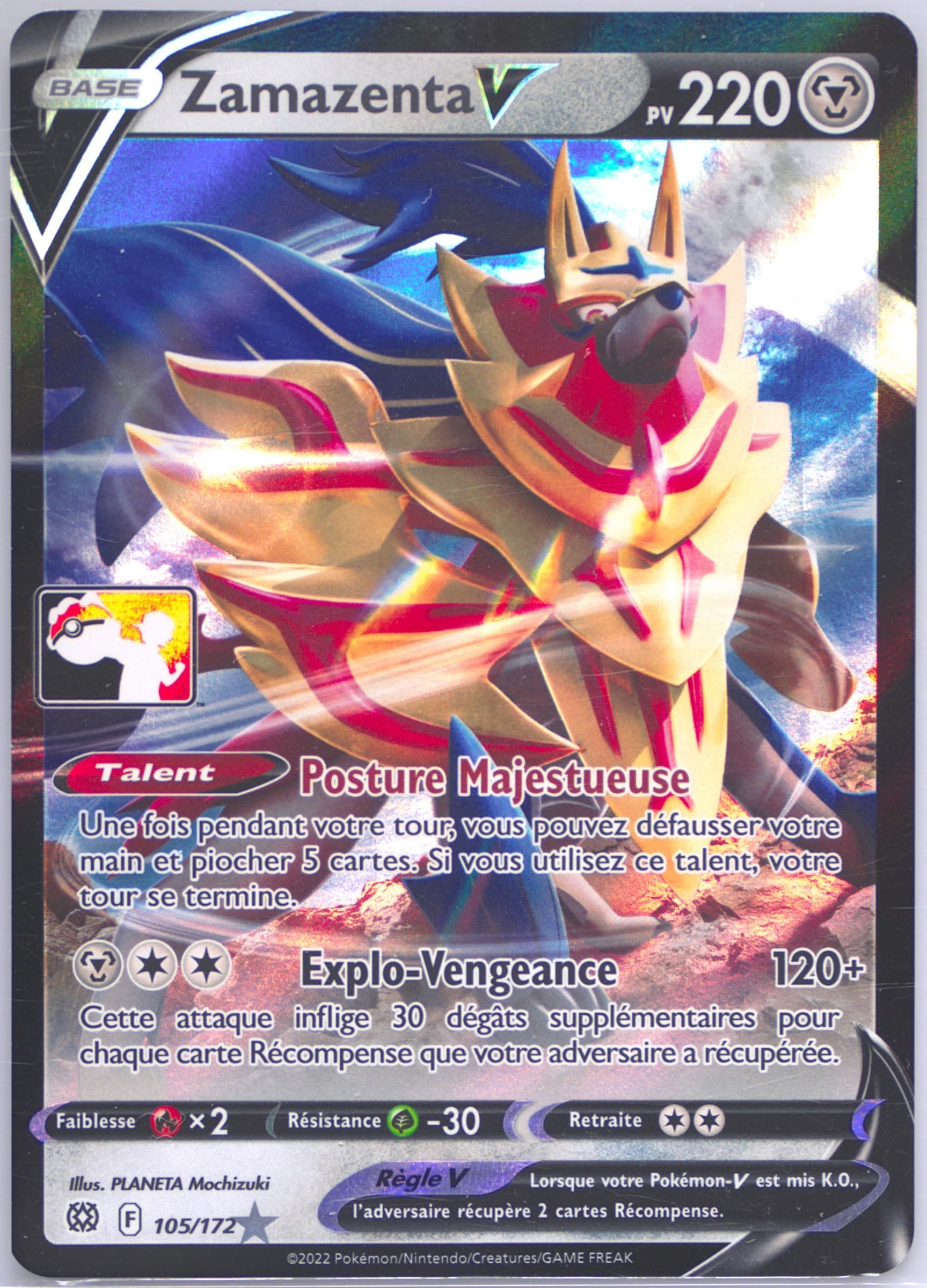 Zamazenta V French (105) 2023 Pokemon Play! Pokemon Prize Pack: Series 2