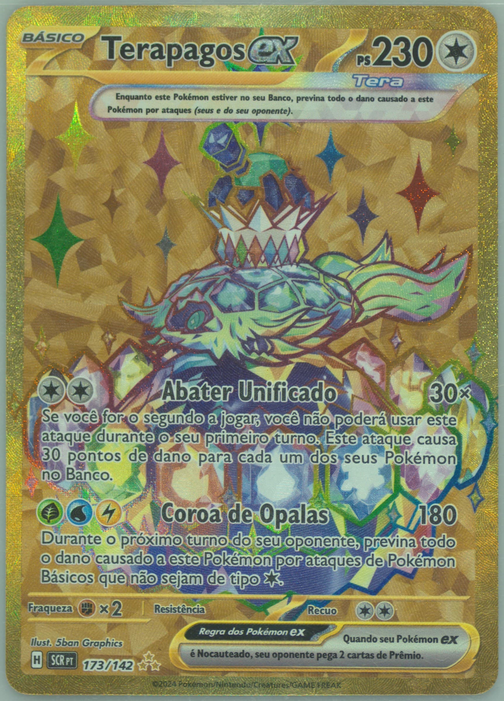 Terapagos EX Hyper Rare (173) 2024 Pokemon Portuguese Scr PT-Stellar Crown