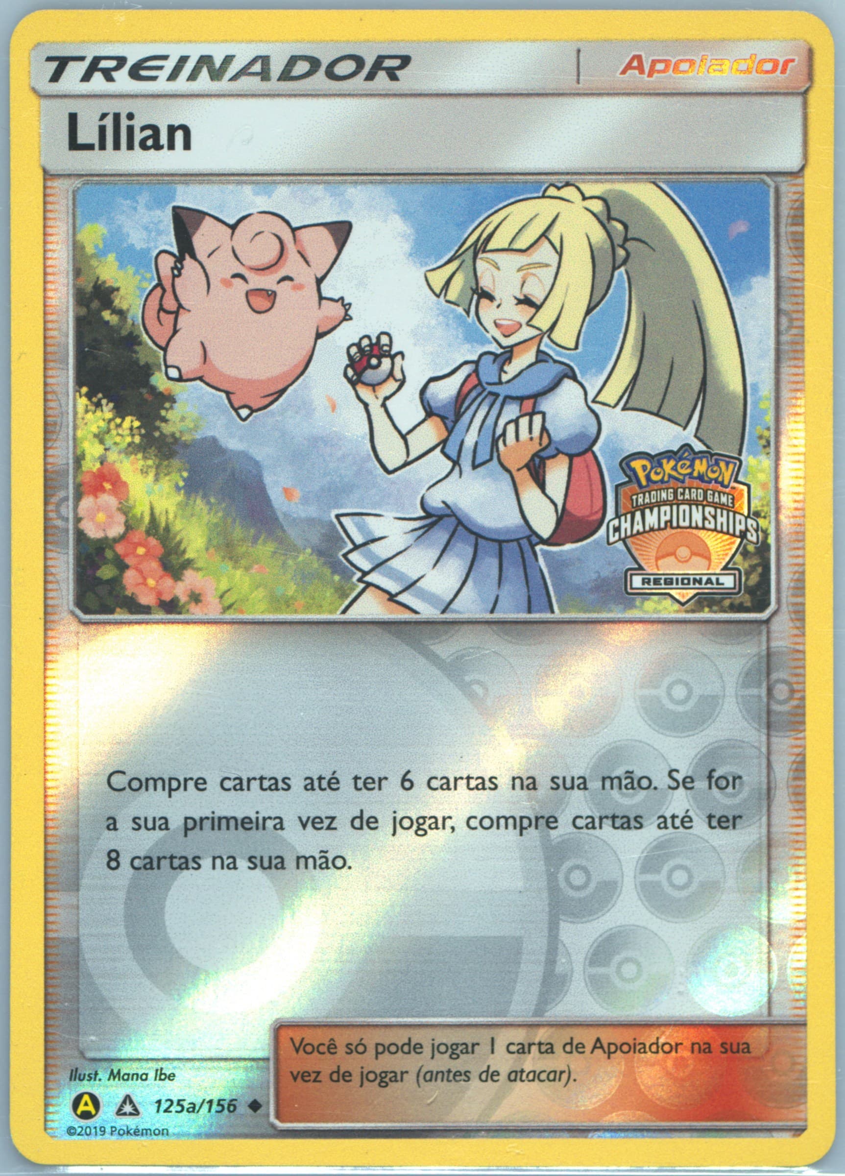 Lillie-Reverse Foil 2019 Yellow A Alternate Art Regional Championships-Portuguese (125a) 2018 Pokemon Sun & Moon Ultra Prism