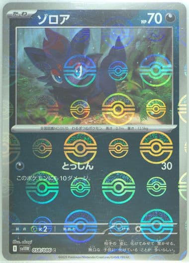 Zorua Reverse Holo (058) 2025 Pokemon Japanese Sv11w-White Flare