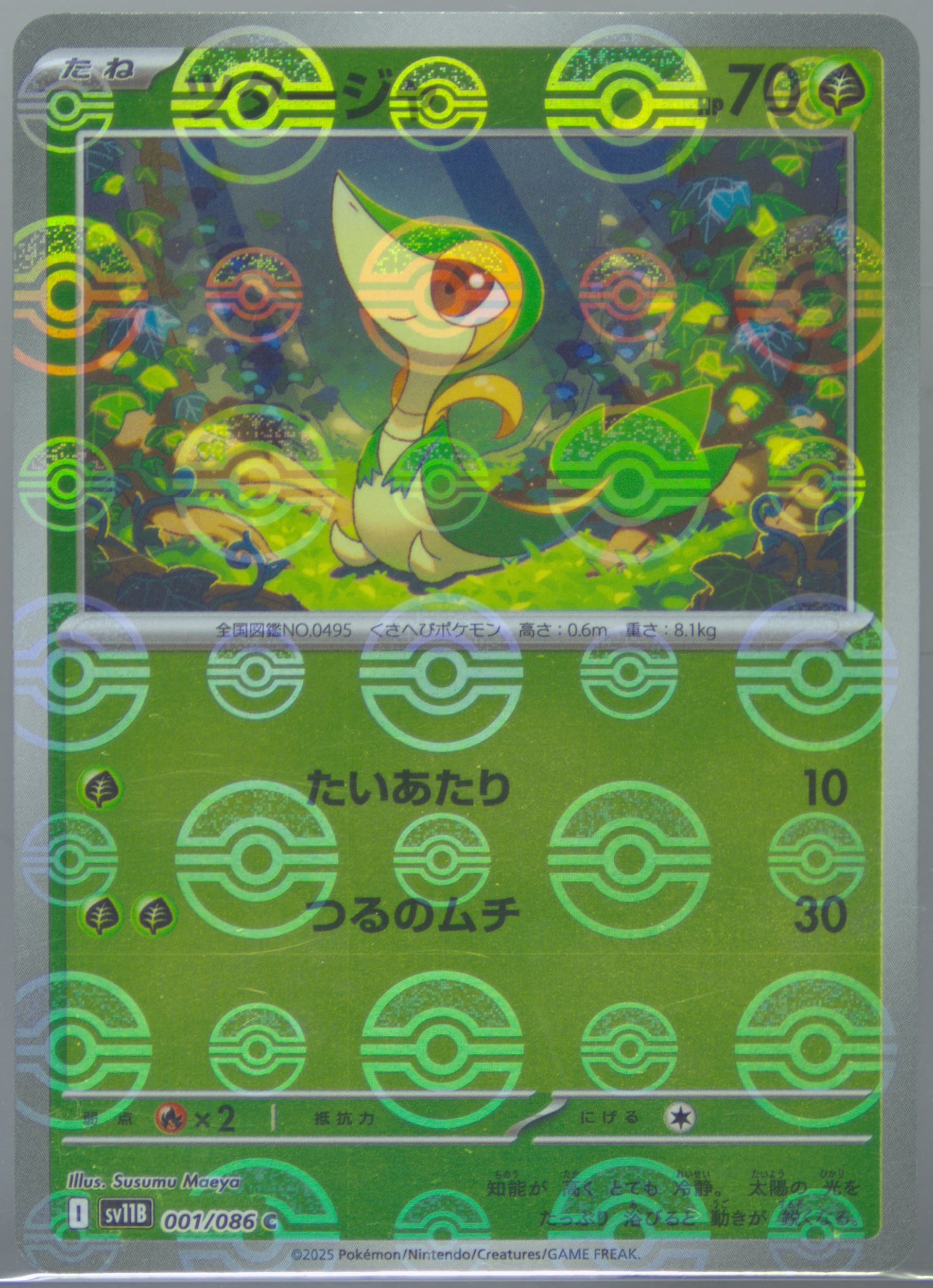 Snivy Reverse Holo (001) 2025 Pokemon Japanese Sv11b-Black Bolt
