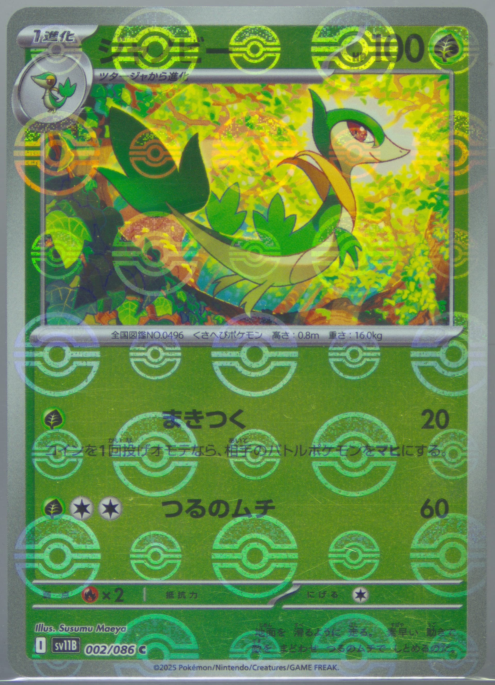 Servine Reverse Holo (002) 2025 Pokemon Japanese Sv11b-Black Bolt