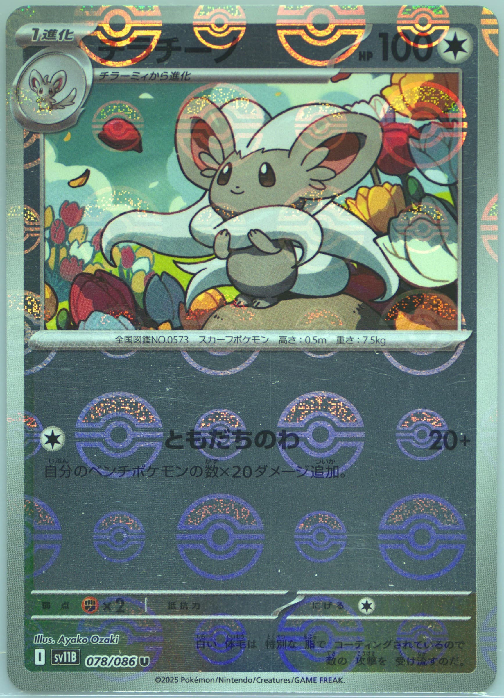 Cinccino Reverse Holo (078) 2025 Pokemon Japanese Sv11b-Black Bolt