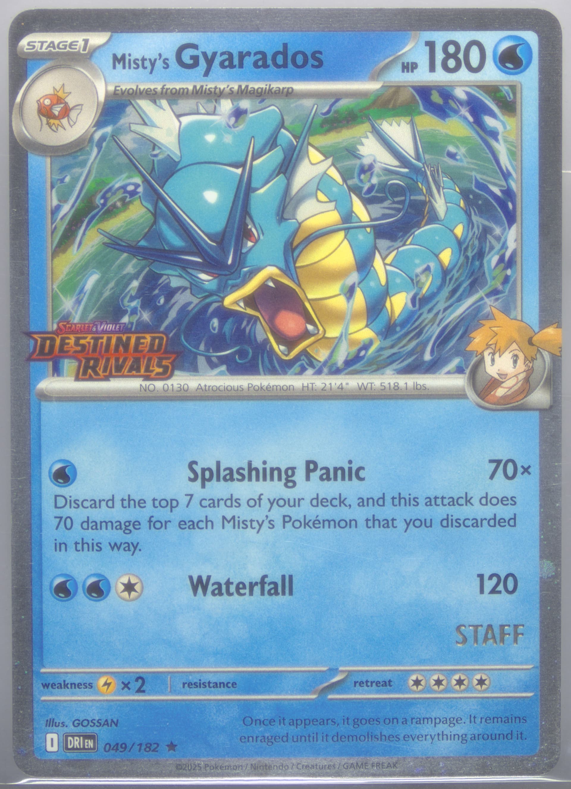 Misty's Gyarados Prerelease-Staff (049) 2025 Pokemon Dri EN-Destined Rivals