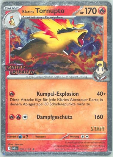 Ethan's Typhlosion Prerelease-Staff (034) 2025 Pokemon German Dri de-Destined Rivals